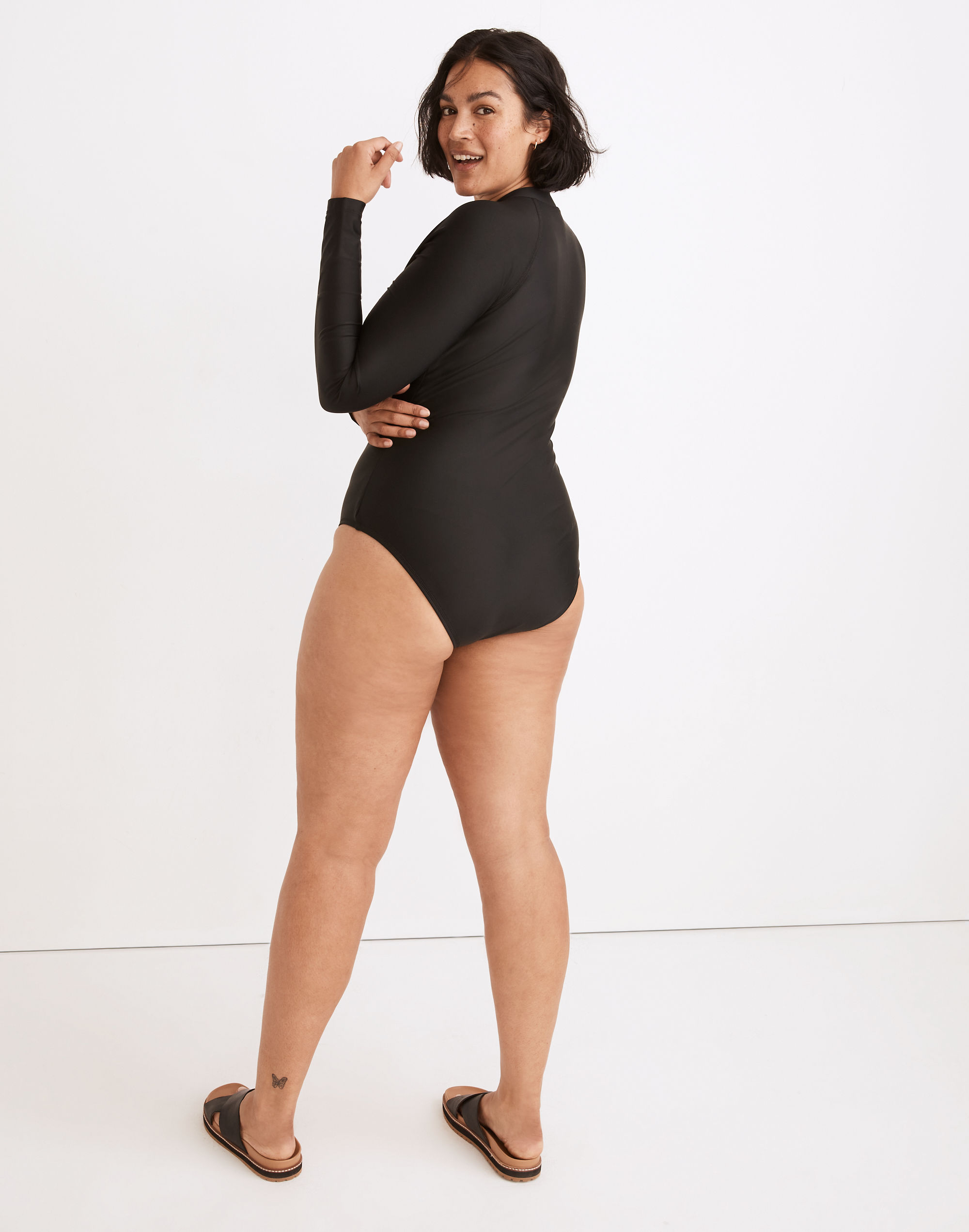 Madewell Second Wave Rash Guard One-Piece Swimsuit