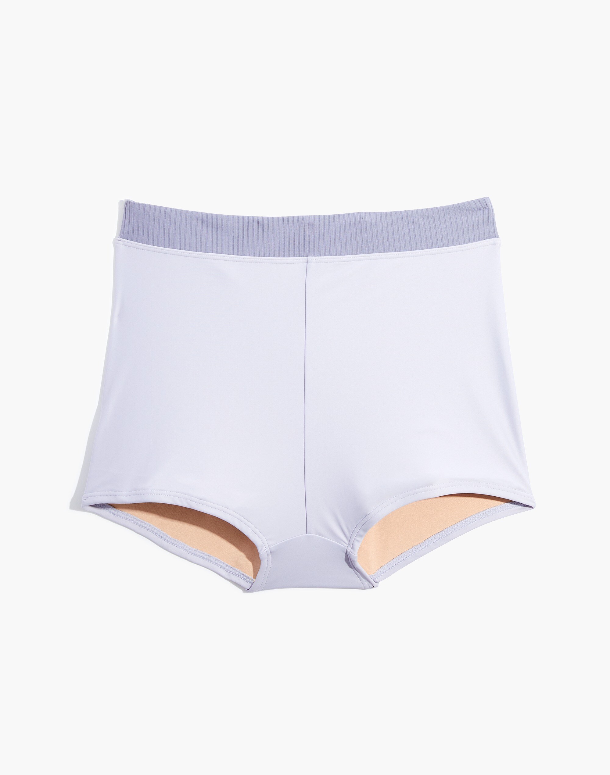 Madewell Second Wave Ribbed-Trim Bikini Shorts Bottom