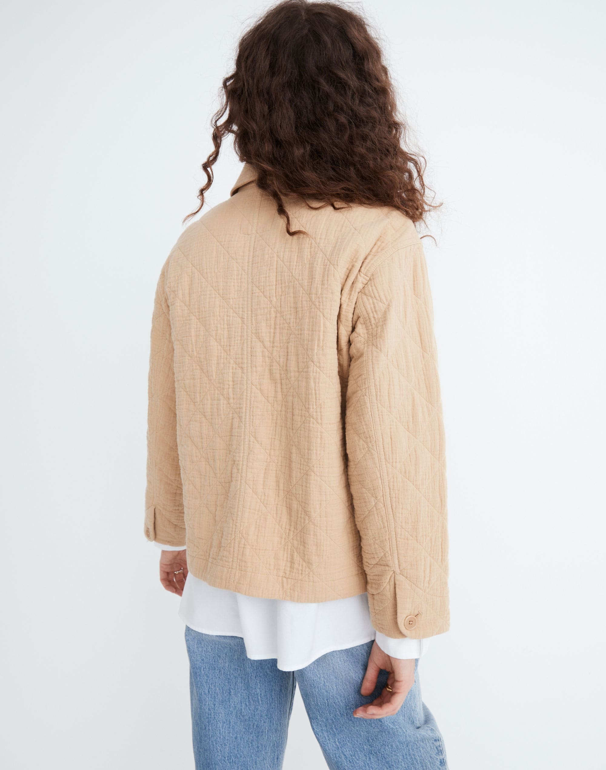 Quilted Lightspun Cropped Shirt-Jacket