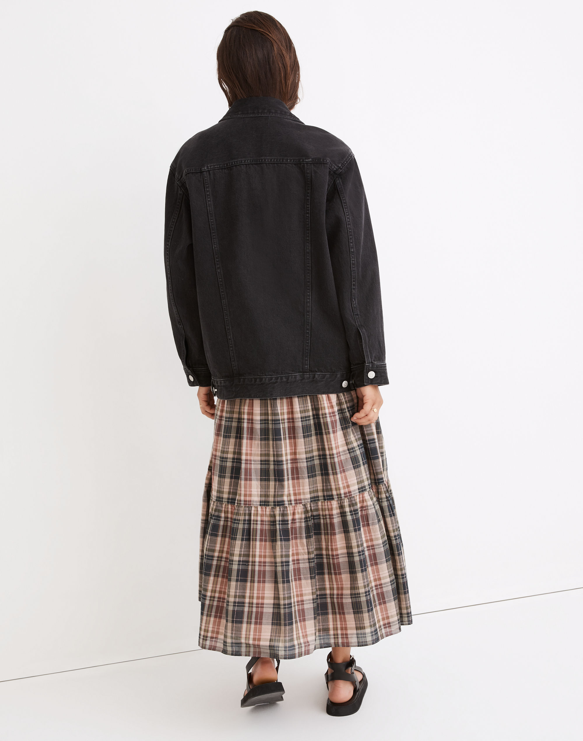 The Oversized Trucker Jean Jacket in Washed Black