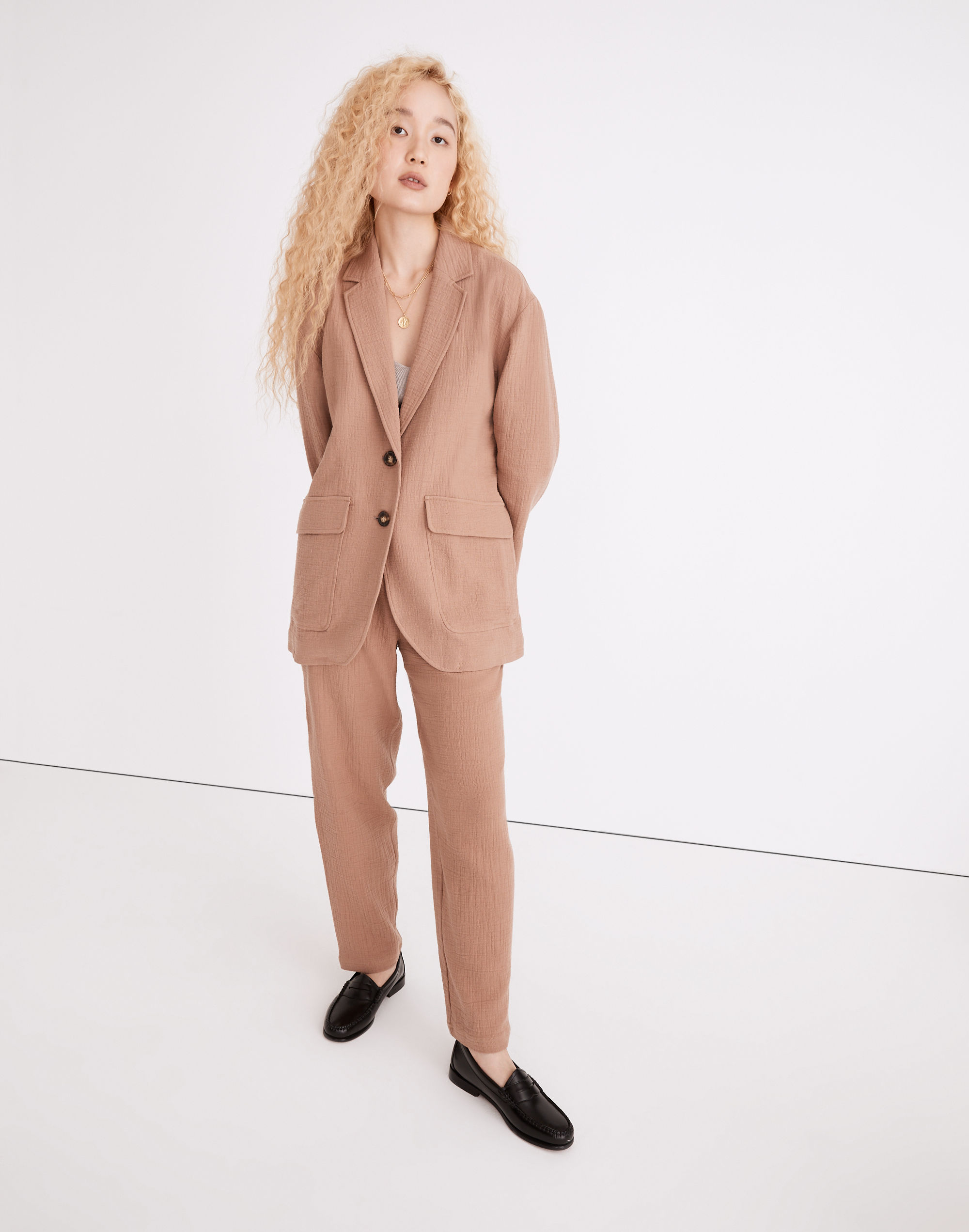 cotton-linen relaxed larsen blazer