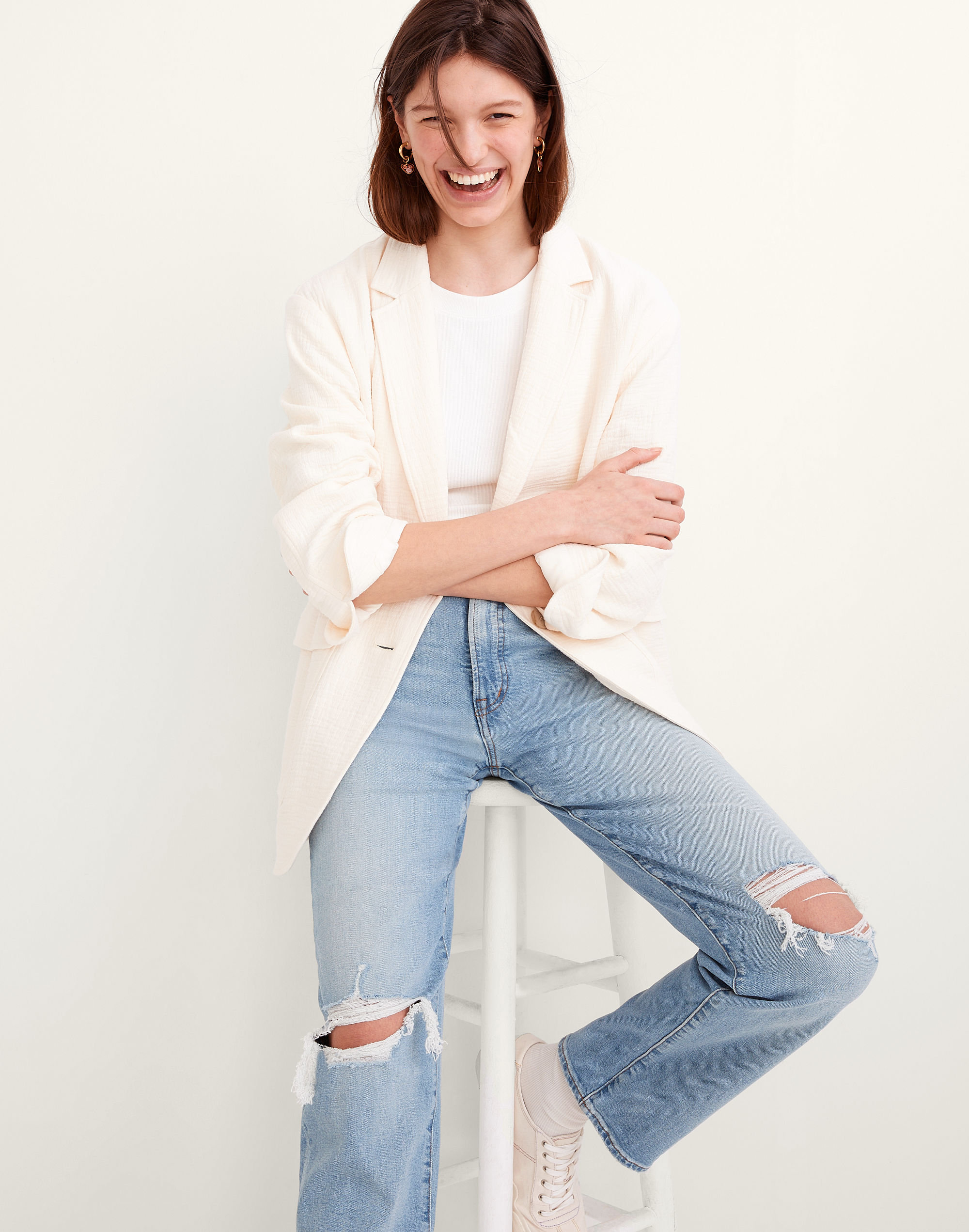 Cotton-Linen Relaxed Larsen Blazer