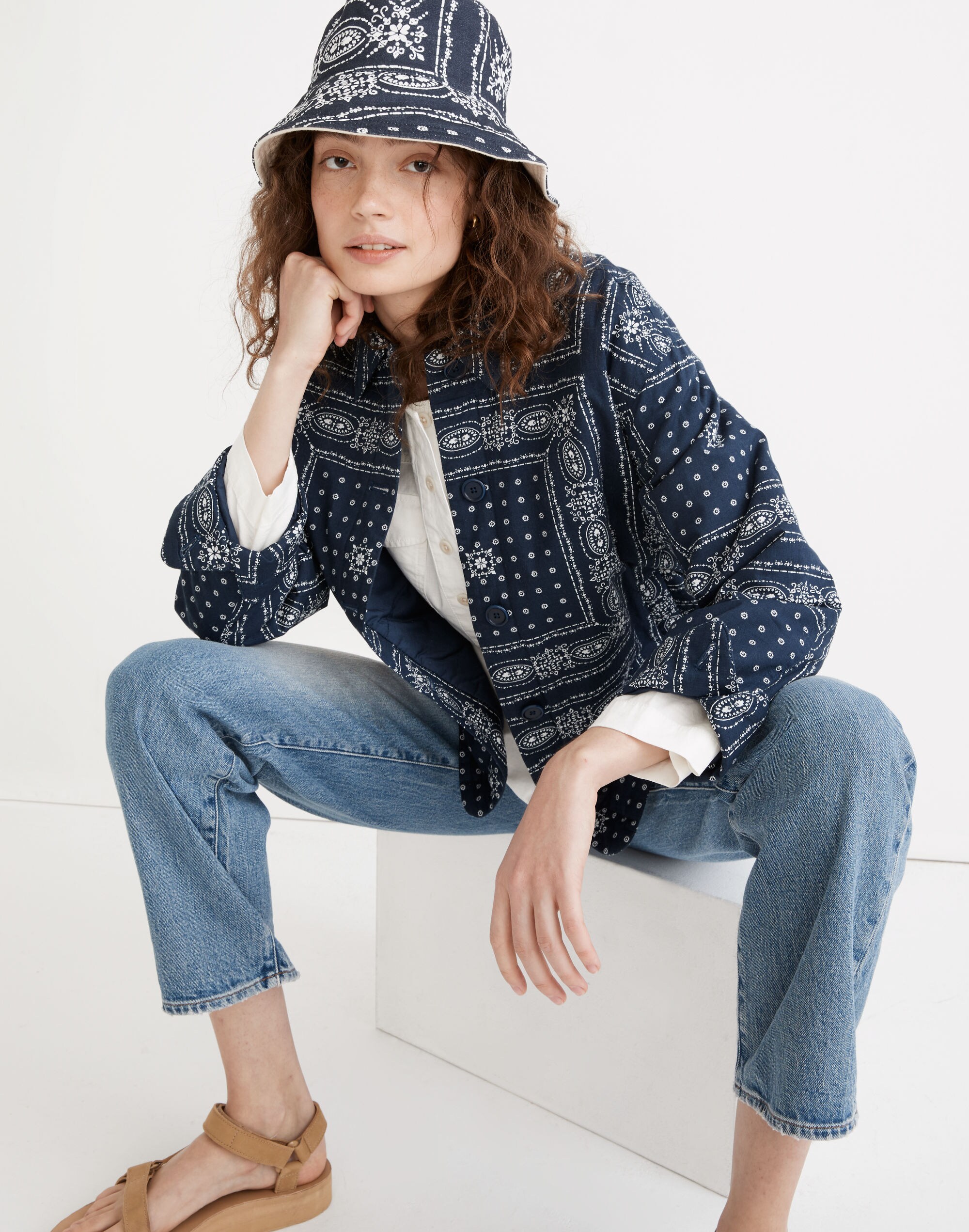 Padded Chore Jacket in Vintage Bandana