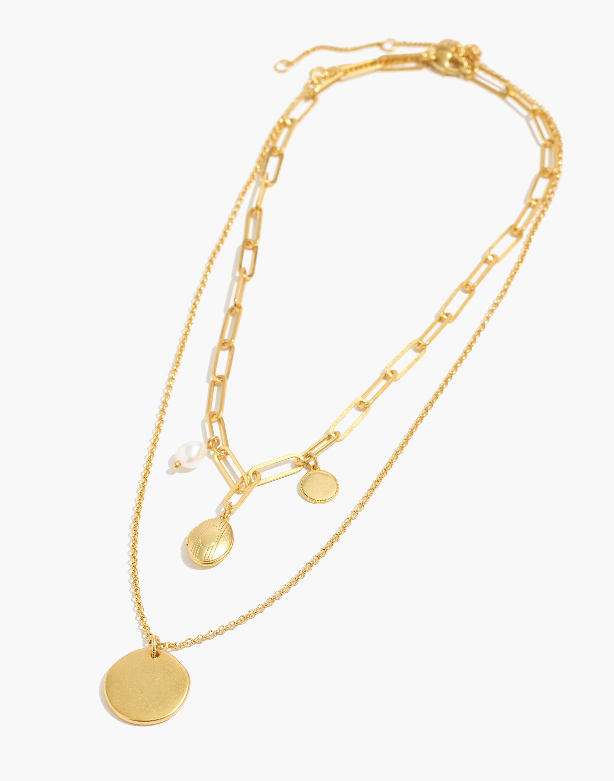 Locket Charm Necklace Set