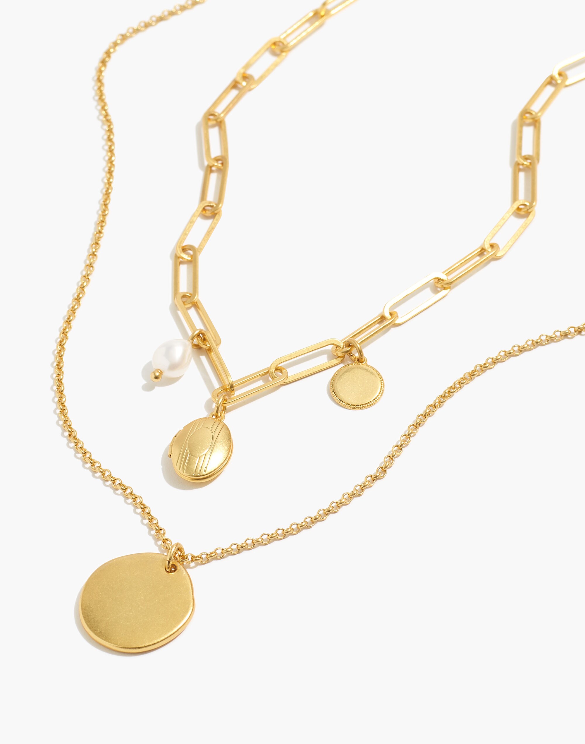 Locket Charm Necklace Set