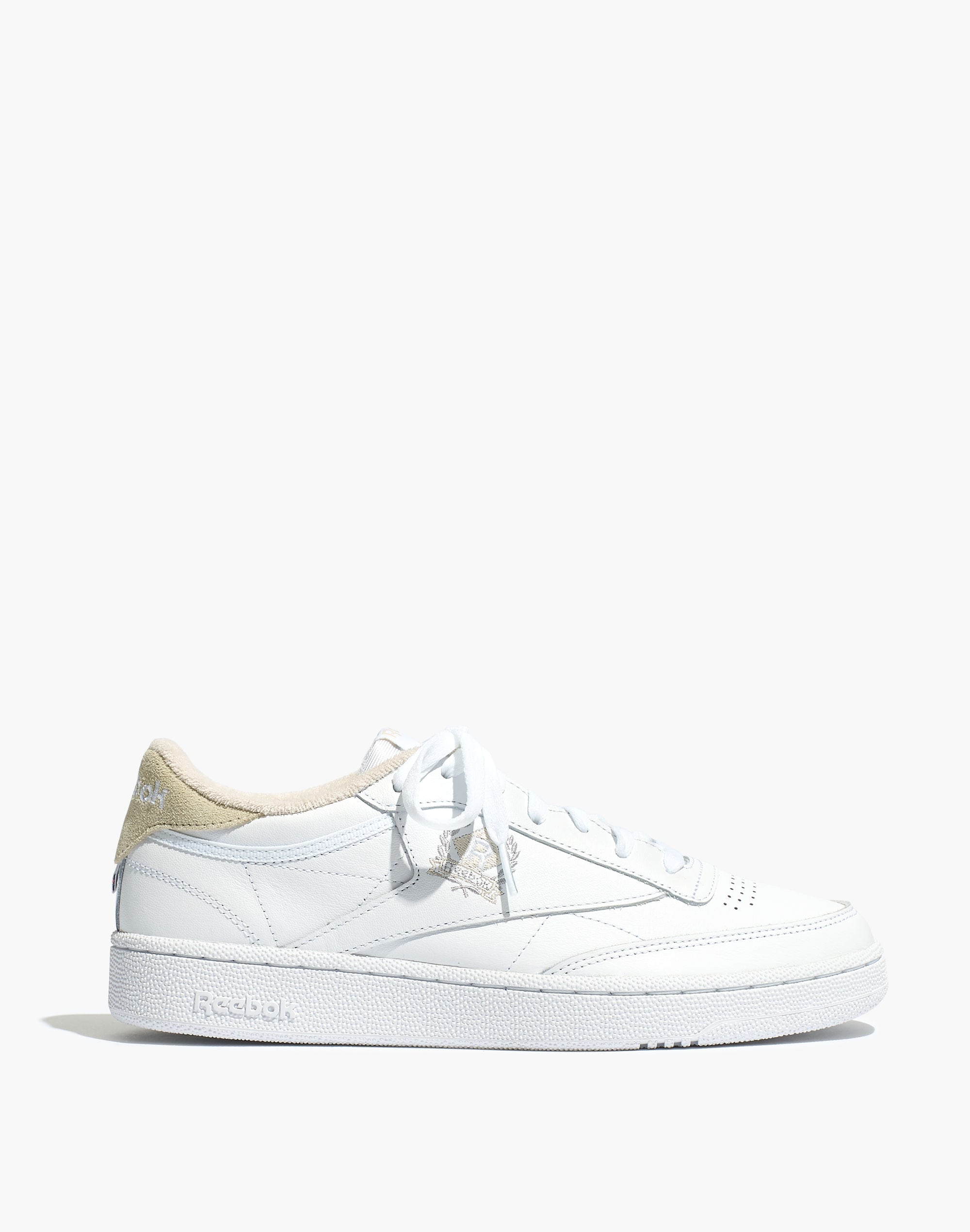 Reebok&reg; Club C 85 Crest Sneakers in White and Alabaster