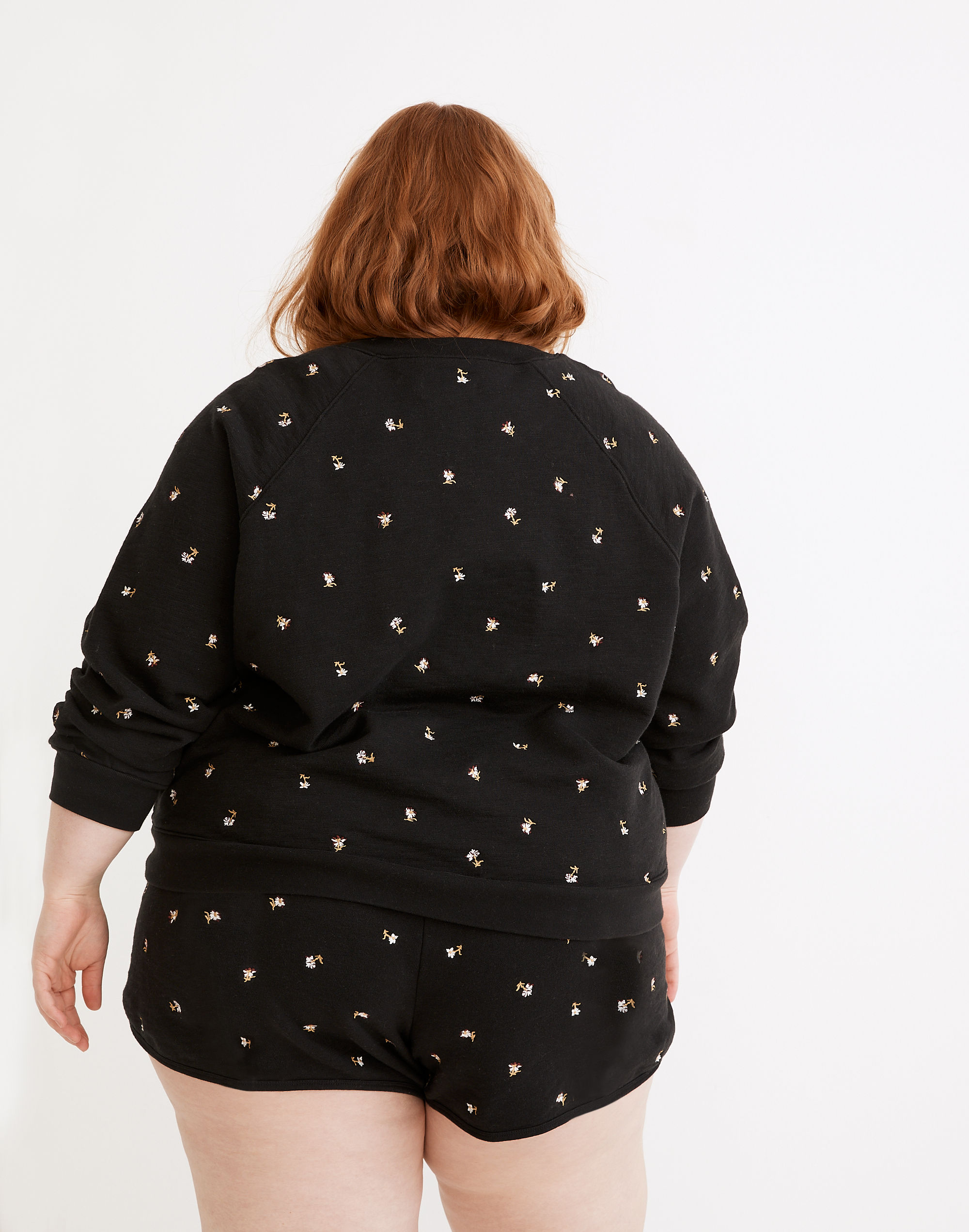 Plus MWL Embroidered Shrunken Sweatshirt in Spring Floral