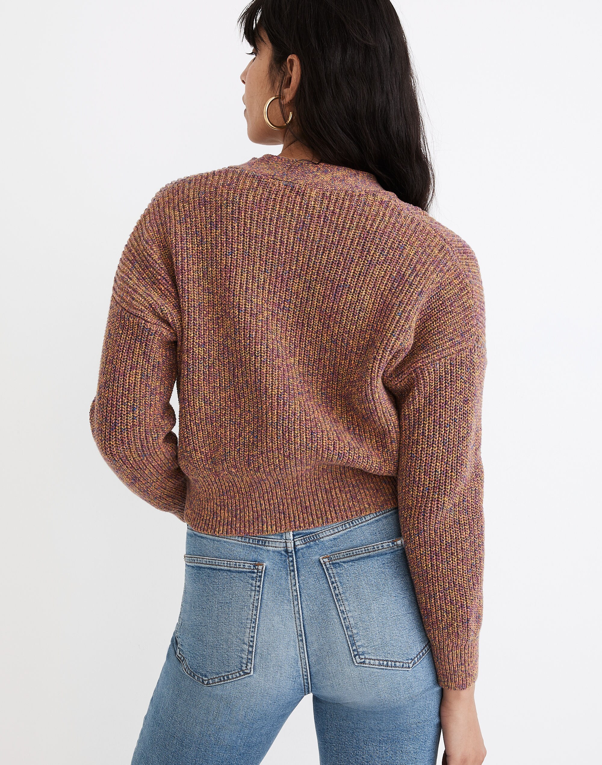 Marled Greywood Crop Cardigan Sweater