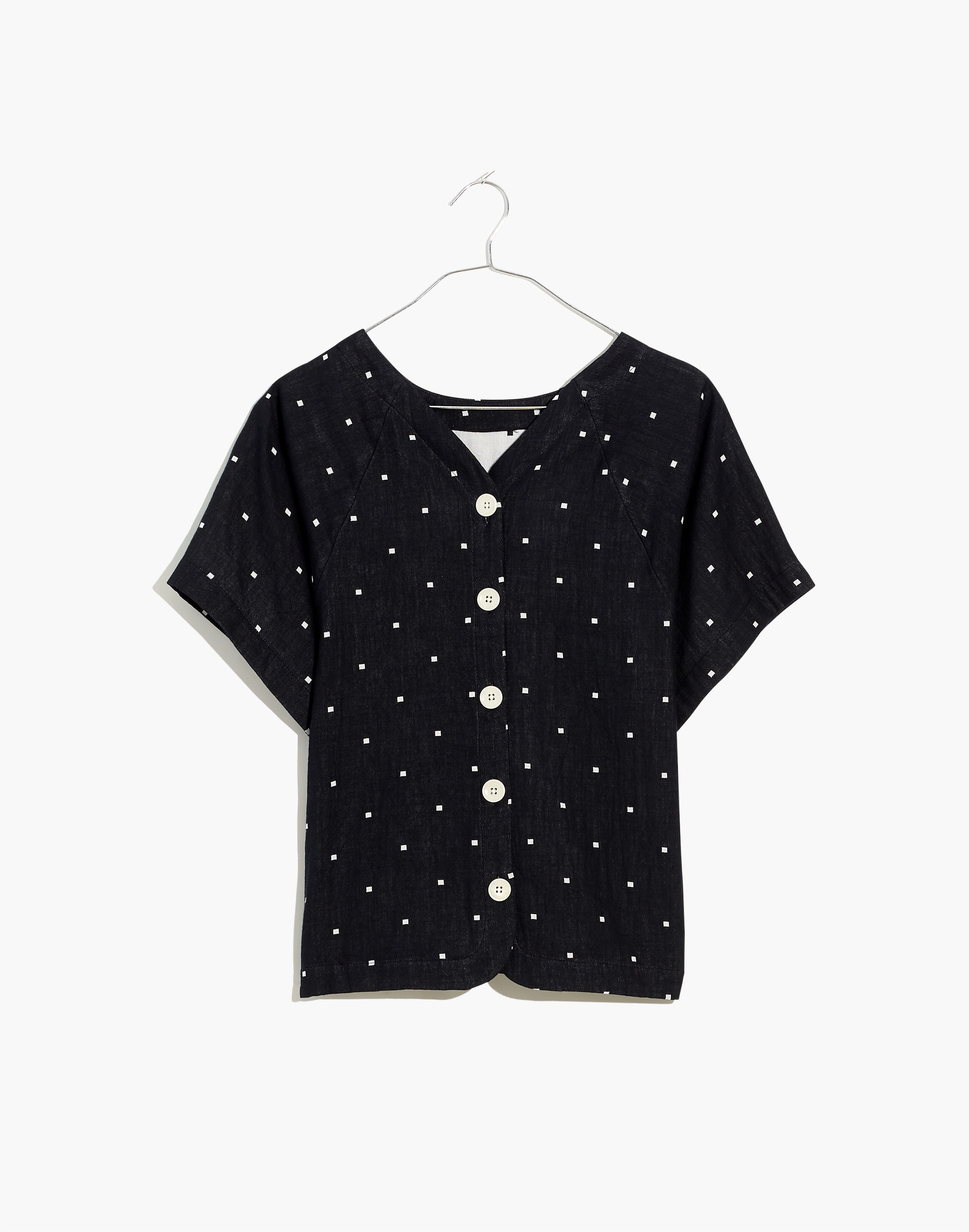 Lightspun Renwood Button-Back Top in Square Spot