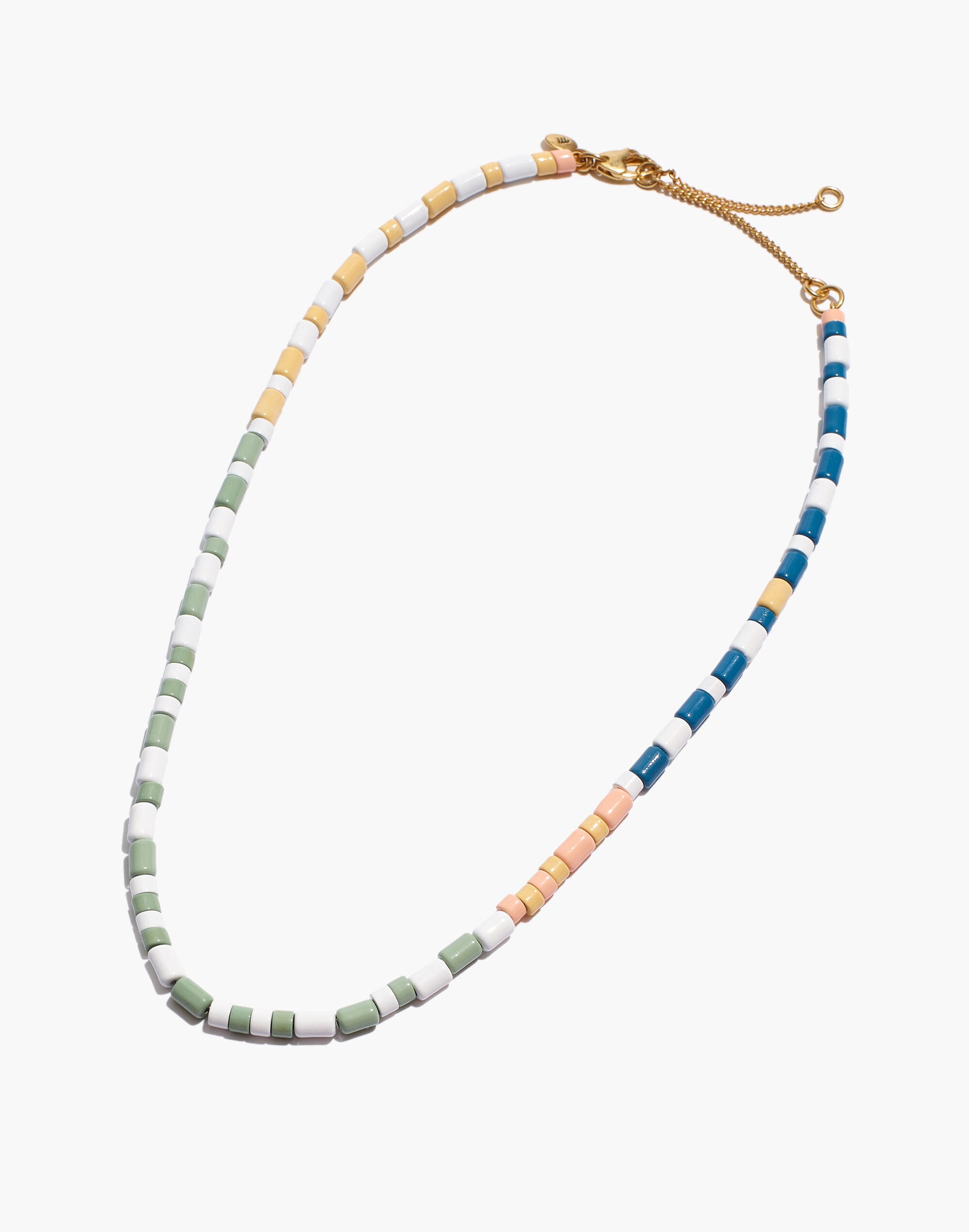 Colorblock Stripe Beaded Choker Necklace