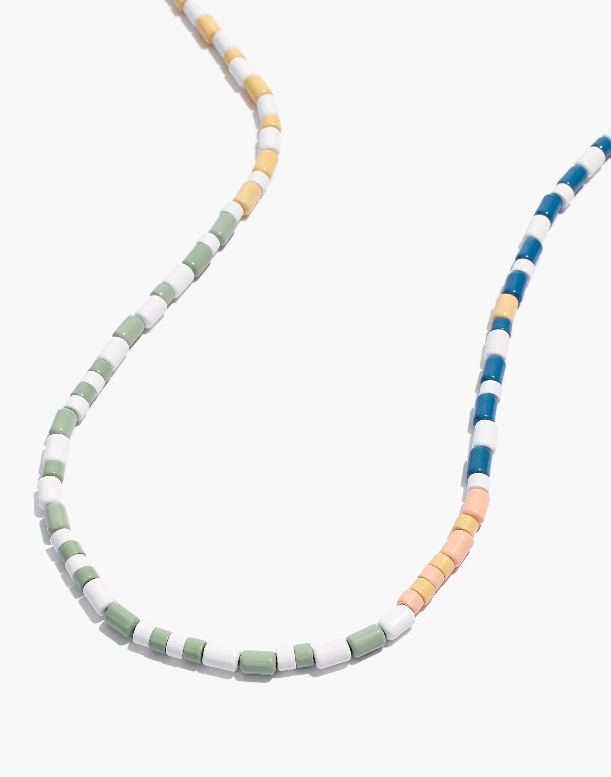 Colorblock Stripe Beaded Choker Necklace
