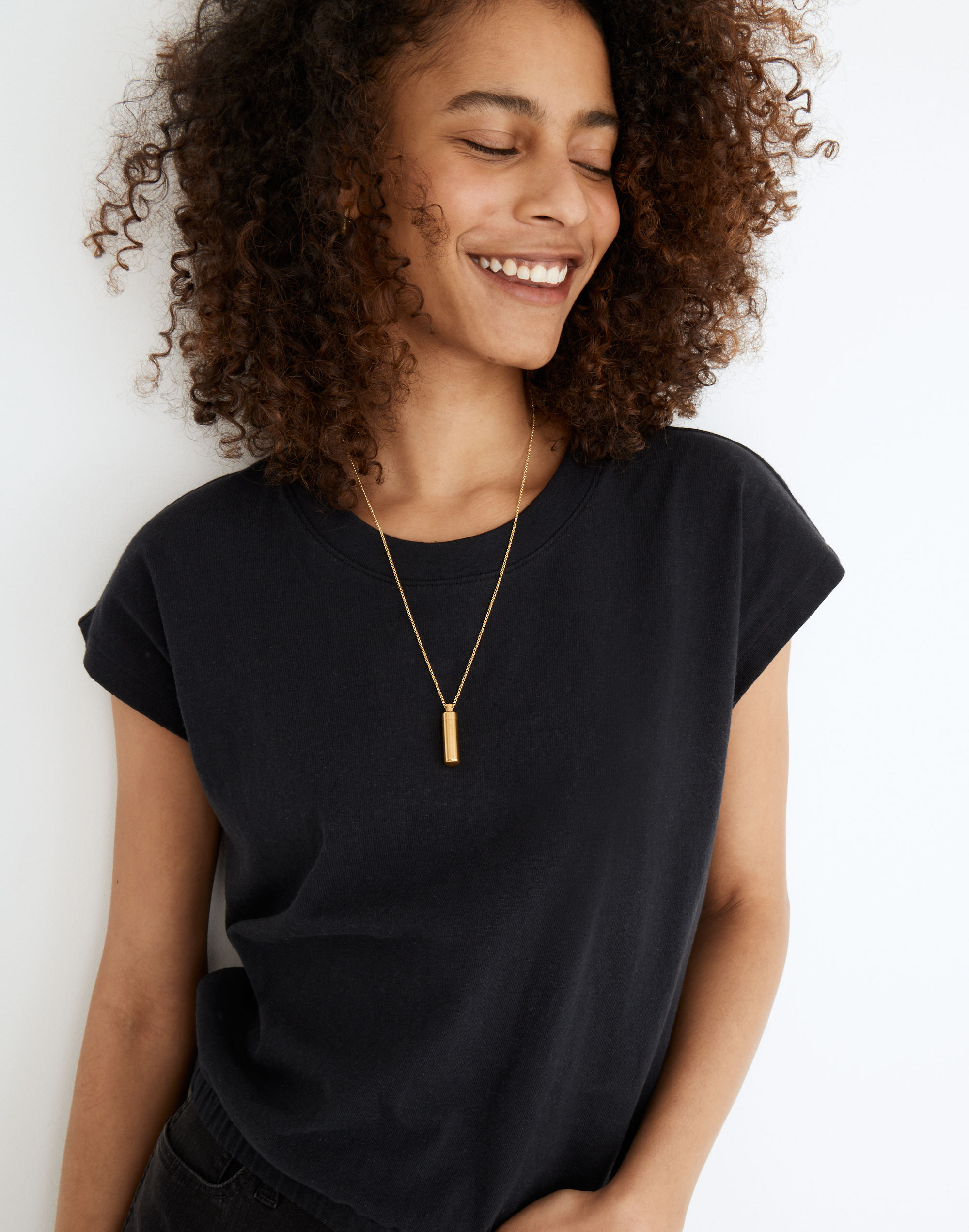 Stone Collection Cylinder Pendant Necklace