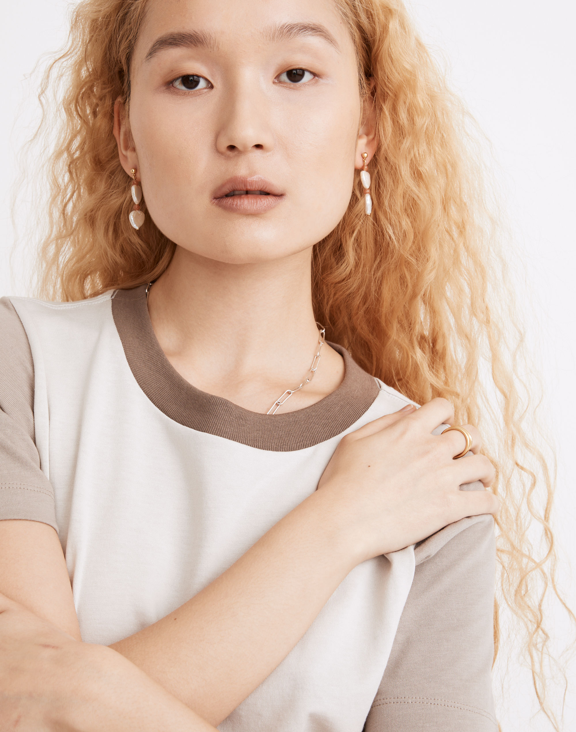 Freshwater Pearl Heart Statement Earrings