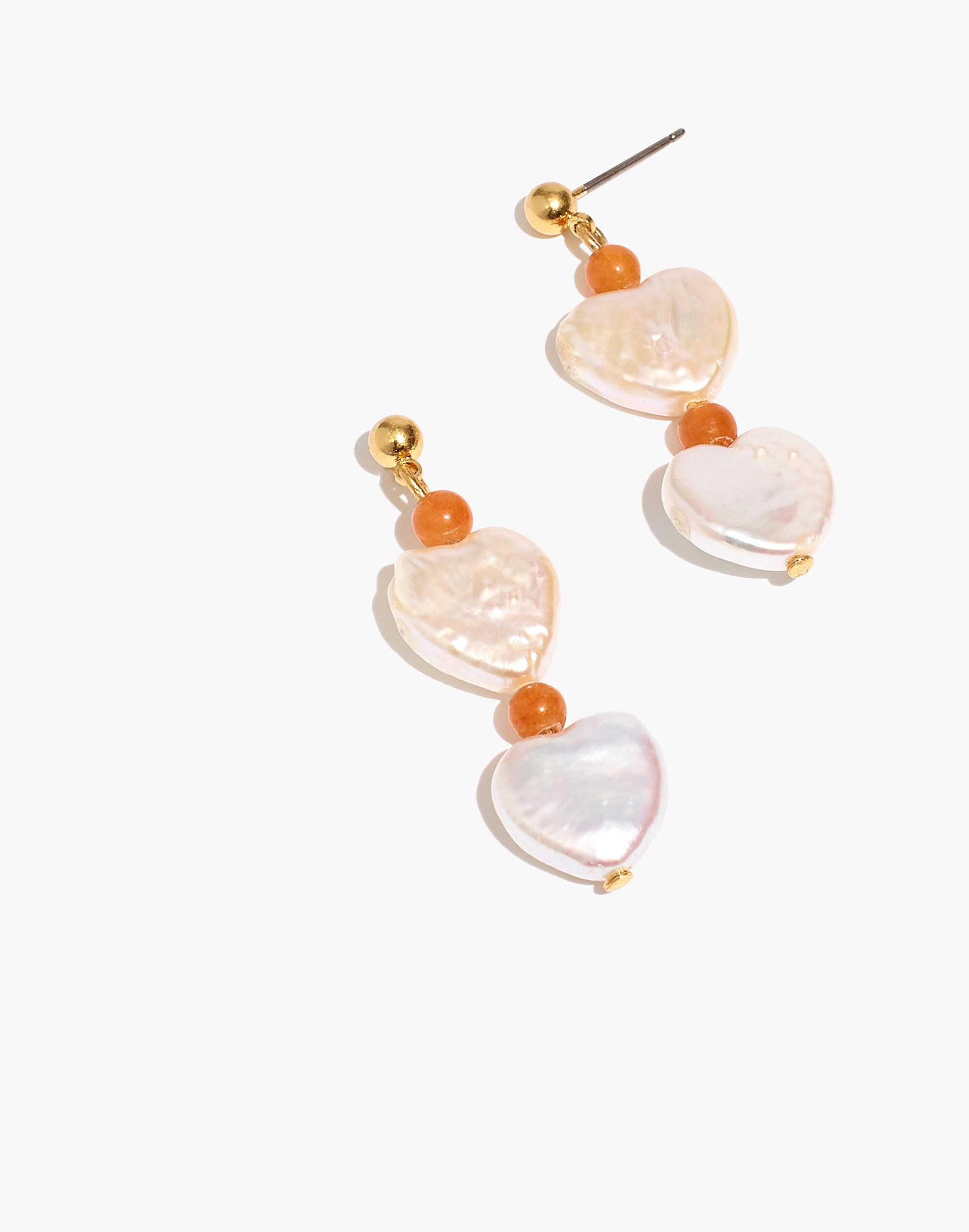 Freshwater Pearl Heart Statement Earrings