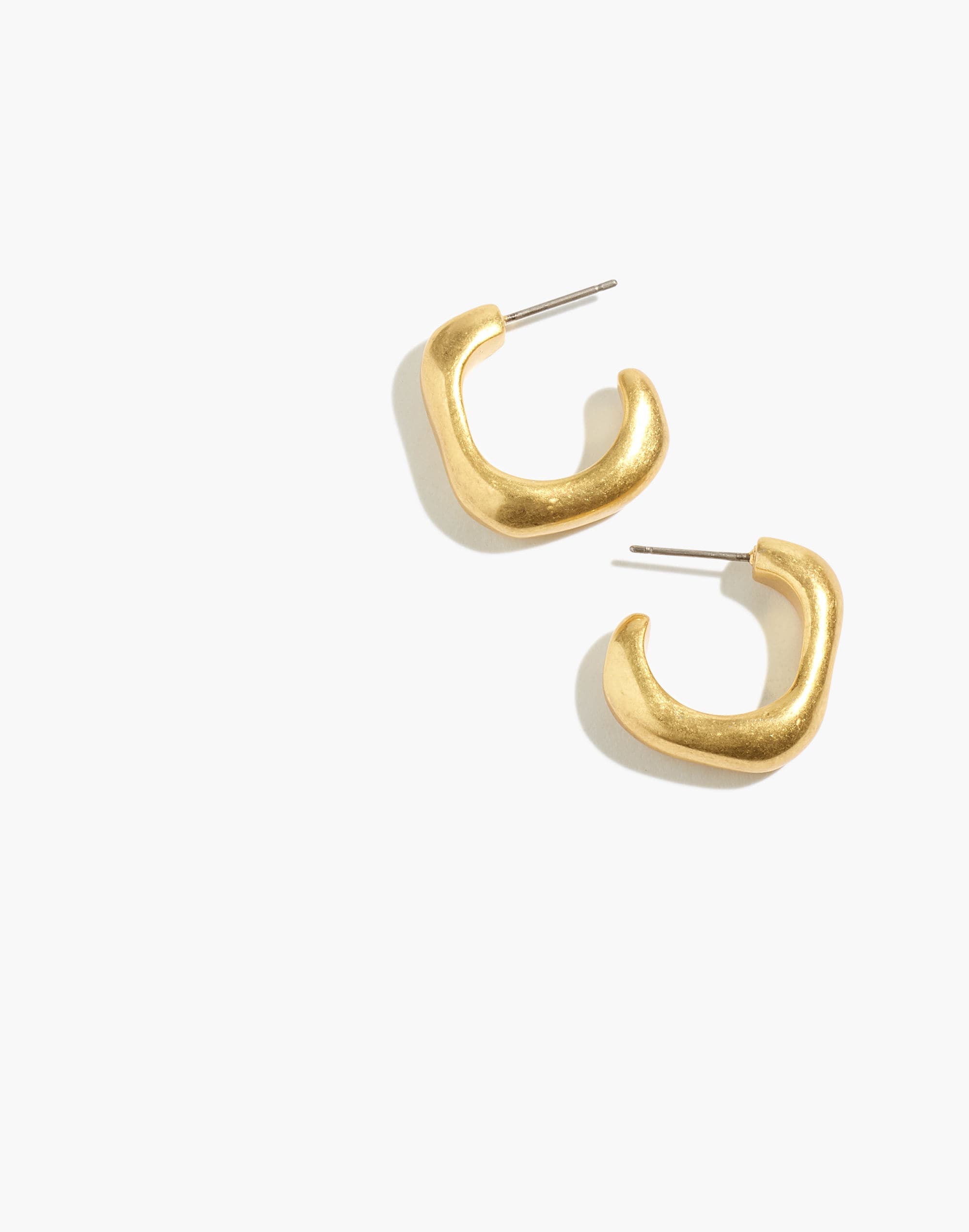 Angled Chunky Small Hoop Earrings