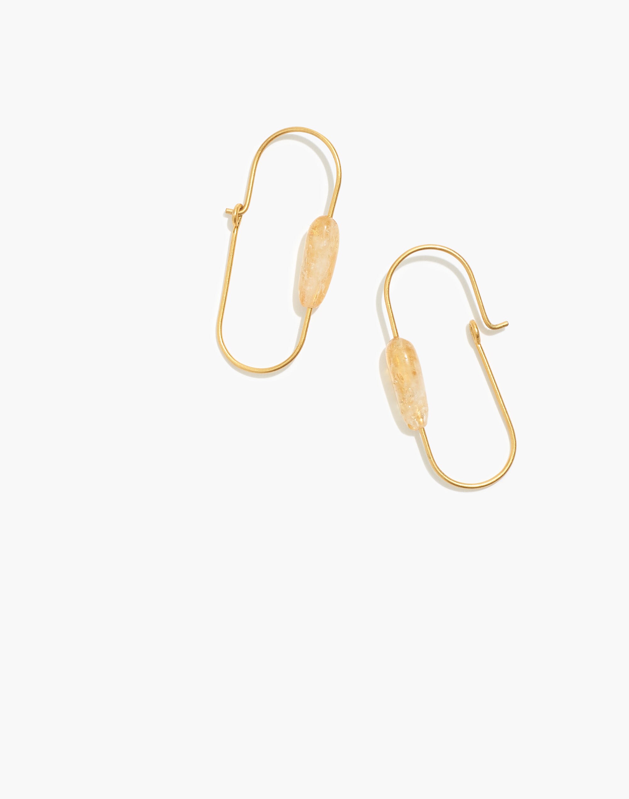 Stone Collection Citrine Medium Hoop Earrings