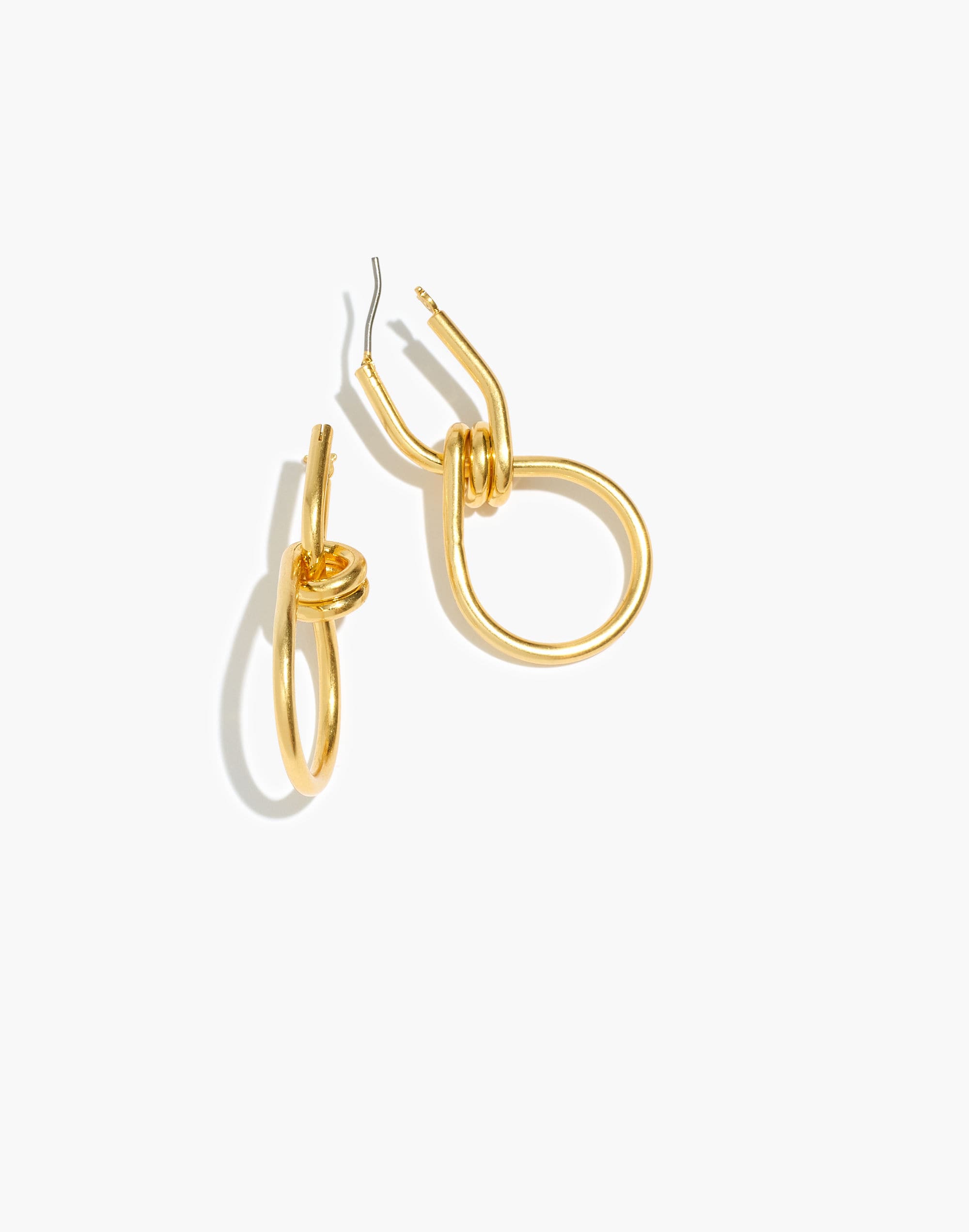 Knotted Drop Hoop Earrings