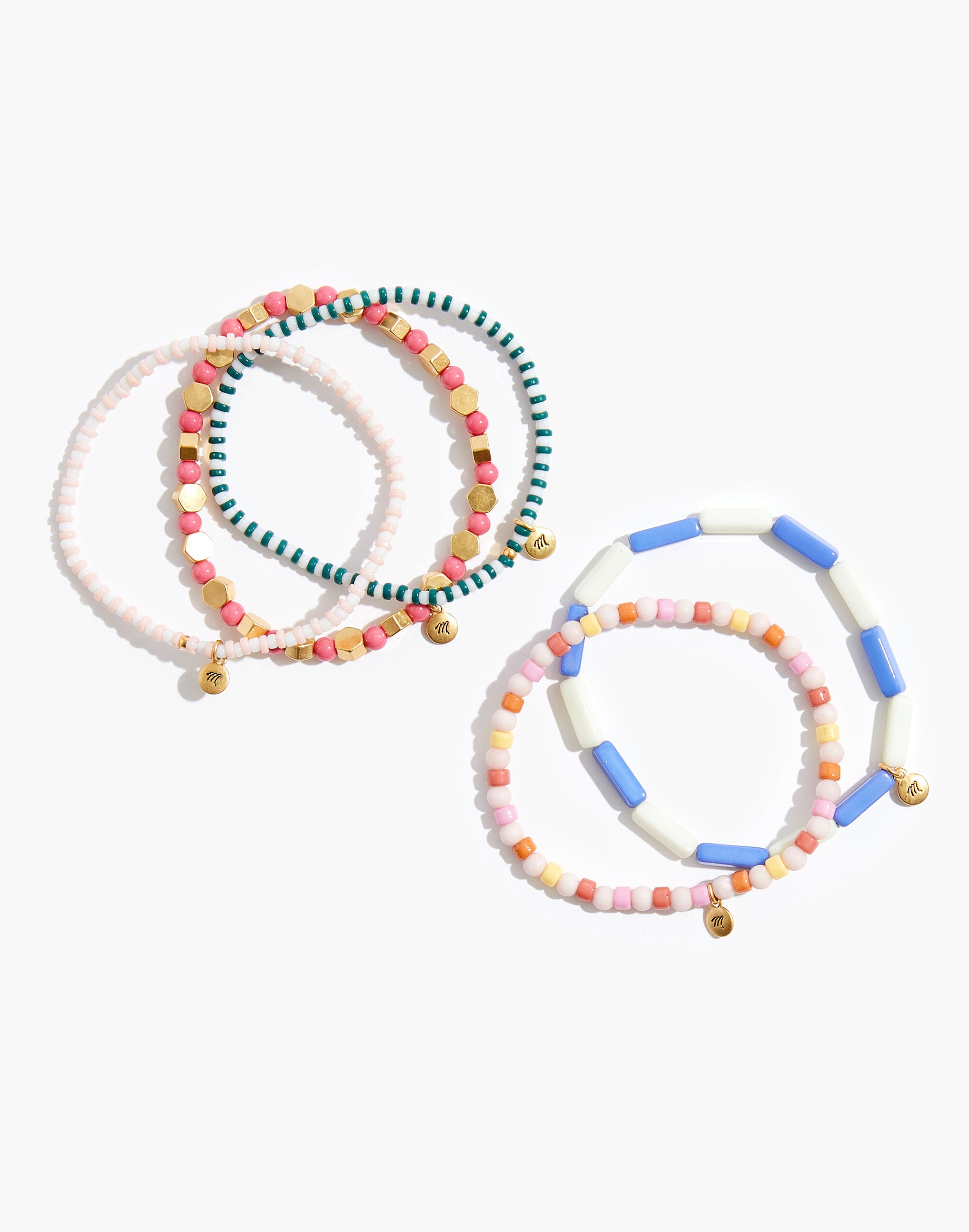 Five-Pack Beaded Stretch Bracelet Set