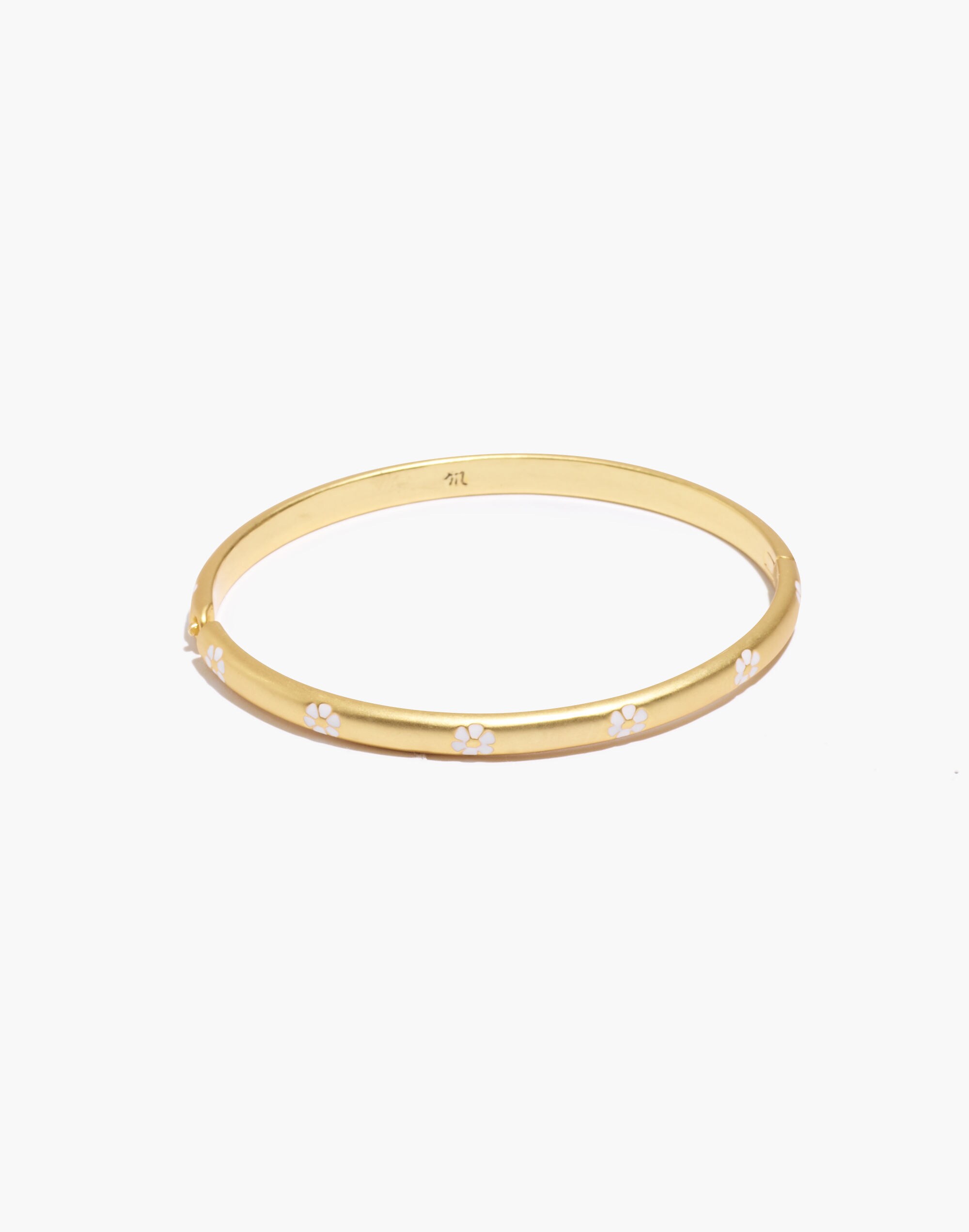 Retro Daisy Enamel Bangle Bracelet