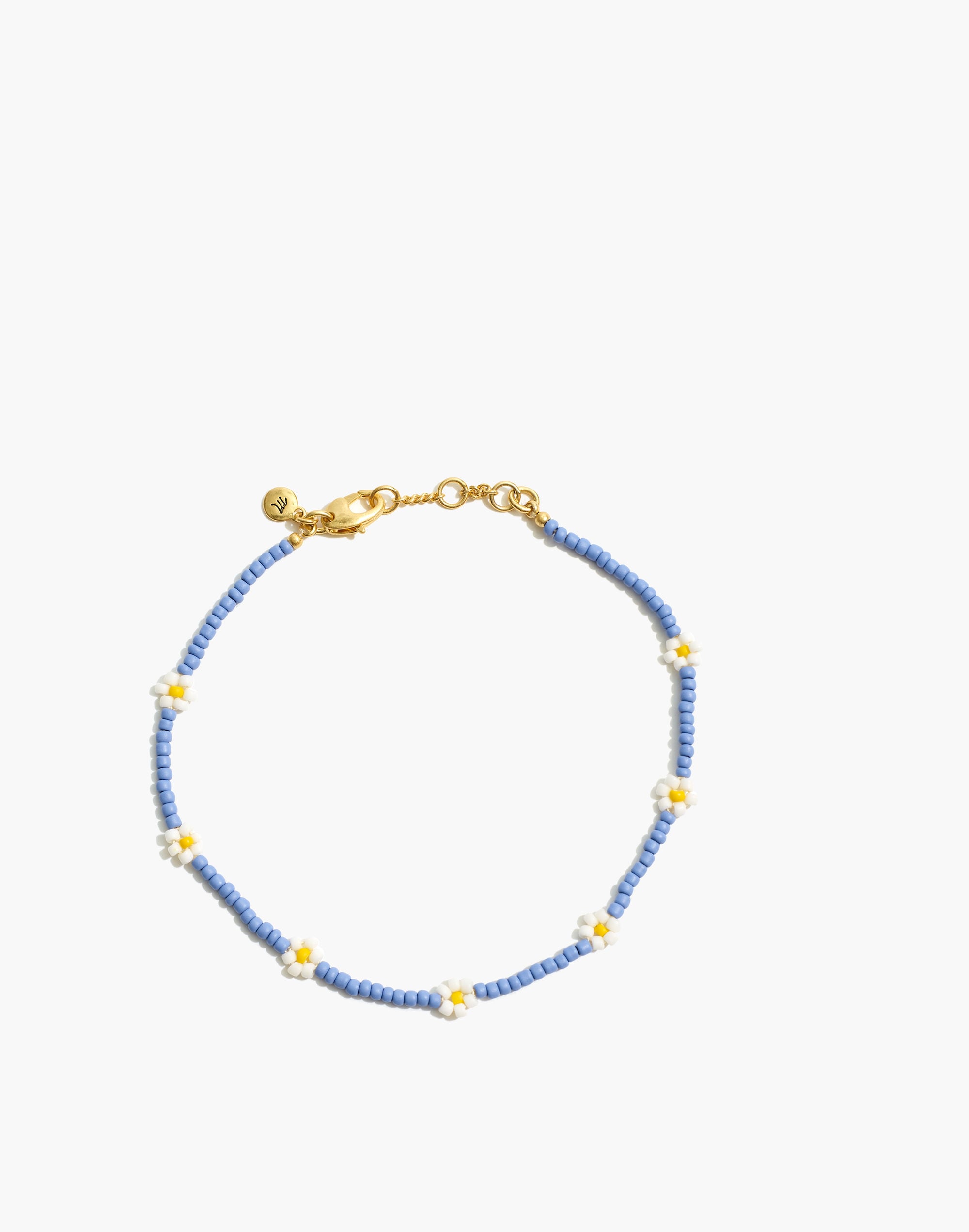 Seed Bead Daisy Anklet