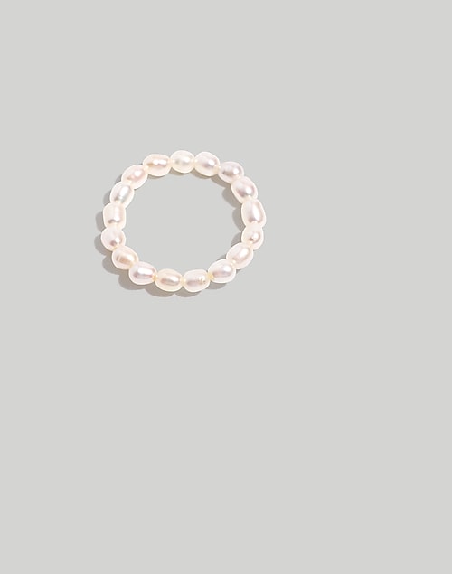 Madewell Pearl Beaded Ring in Freshwater Pearl - Size 6
