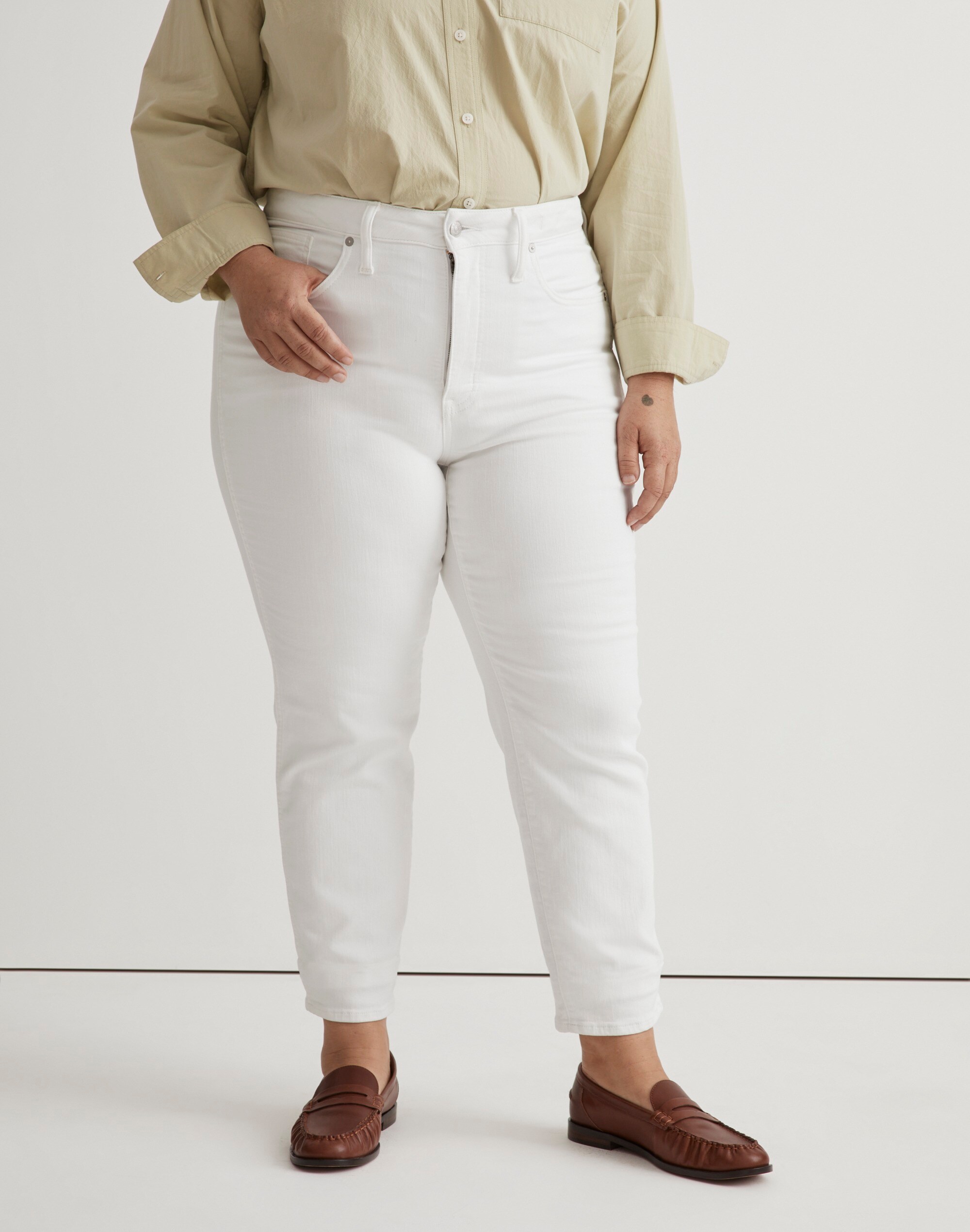 Plus Stovepipe Jeans in Pure White