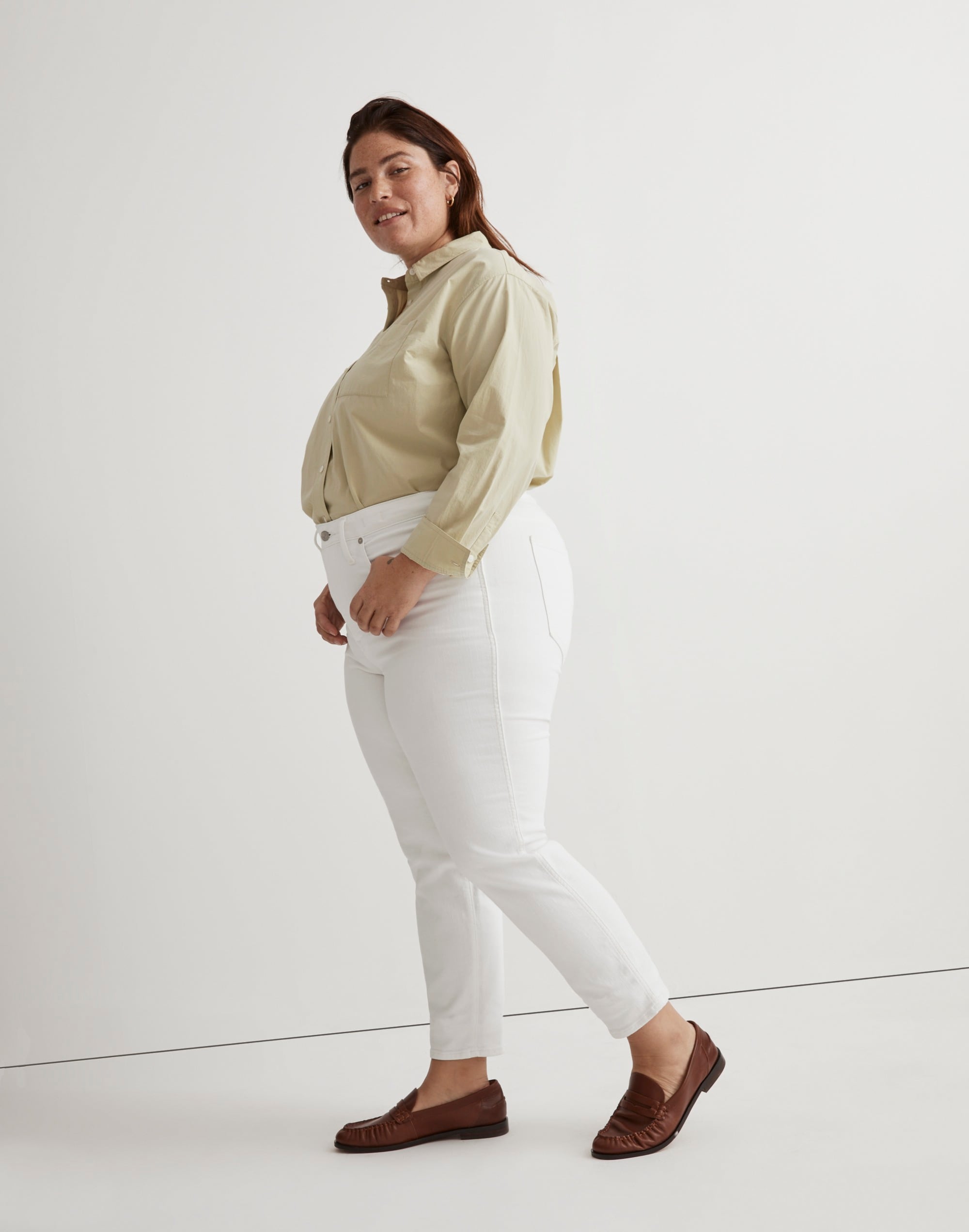 Plus Stovepipe Jeans in Pure White