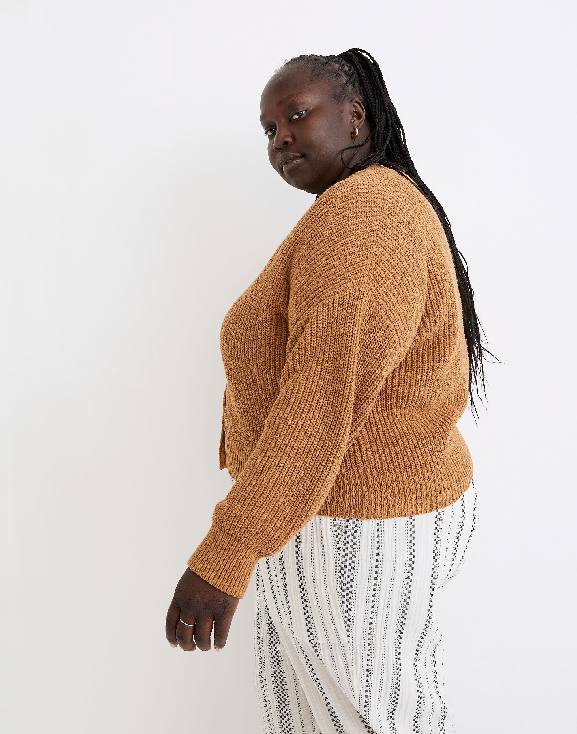 Plus Greywood Crop Cardigan Sweater