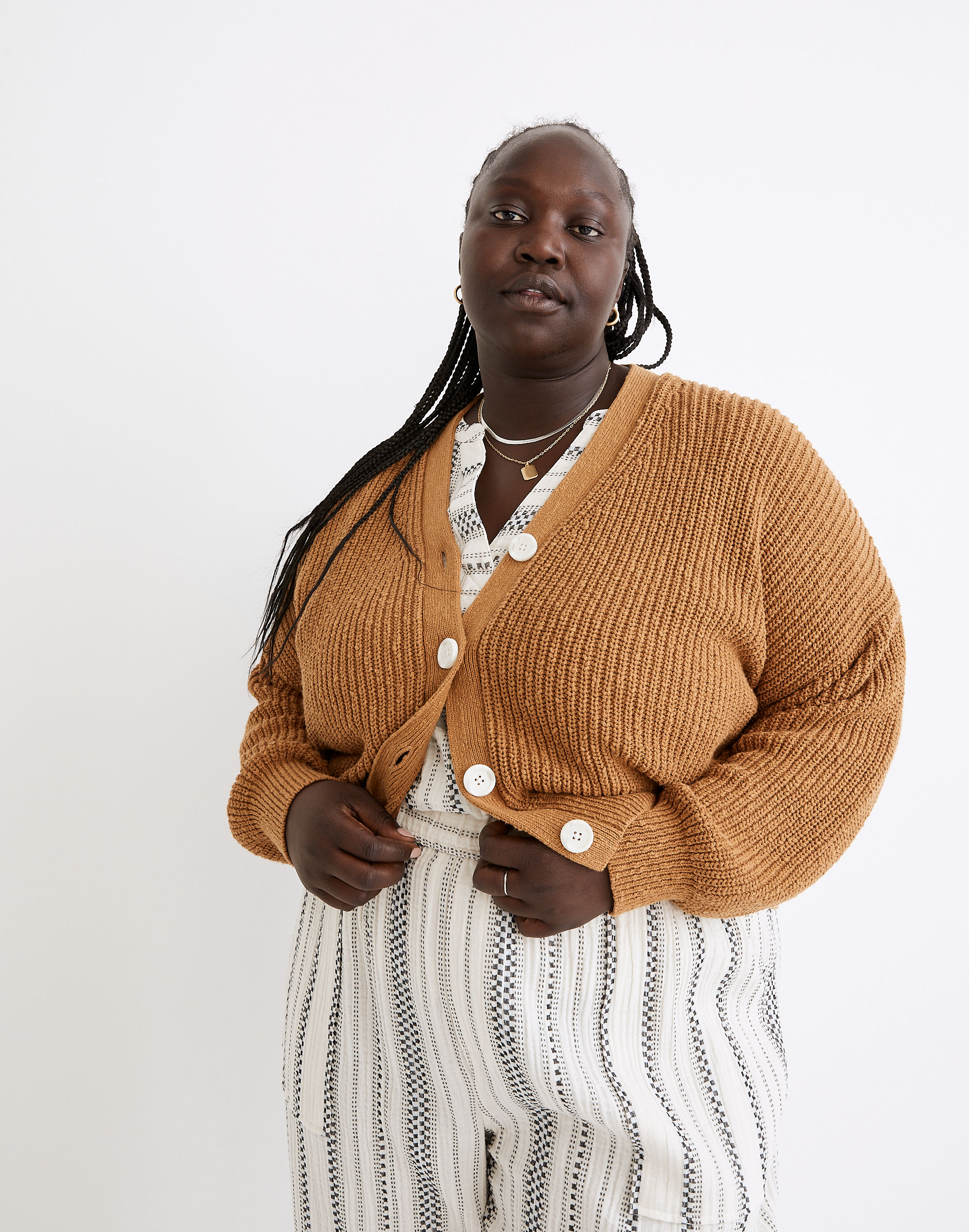 Plus Greywood Crop Cardigan Sweater