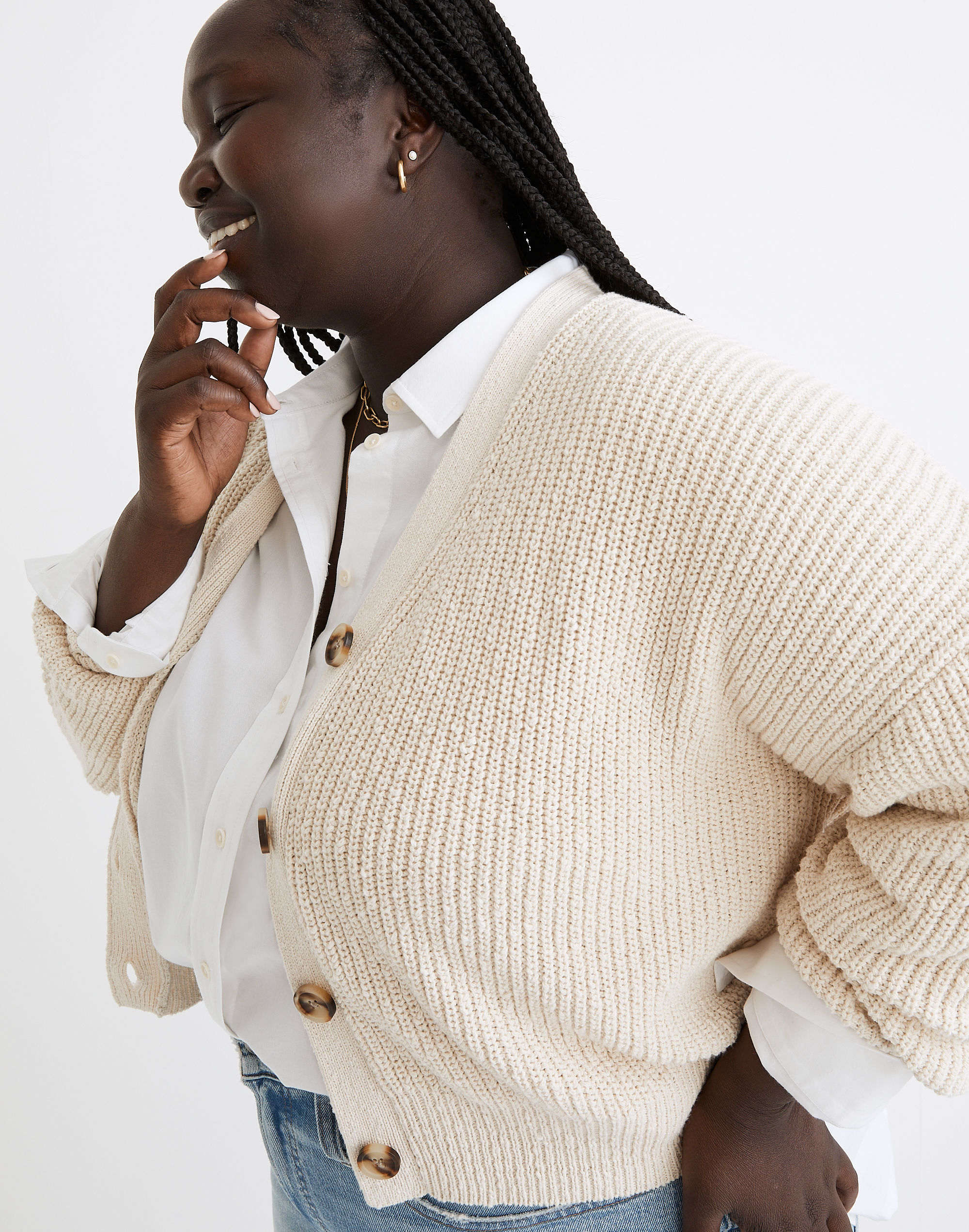 Plus Greywood Crop Cardigan Sweater