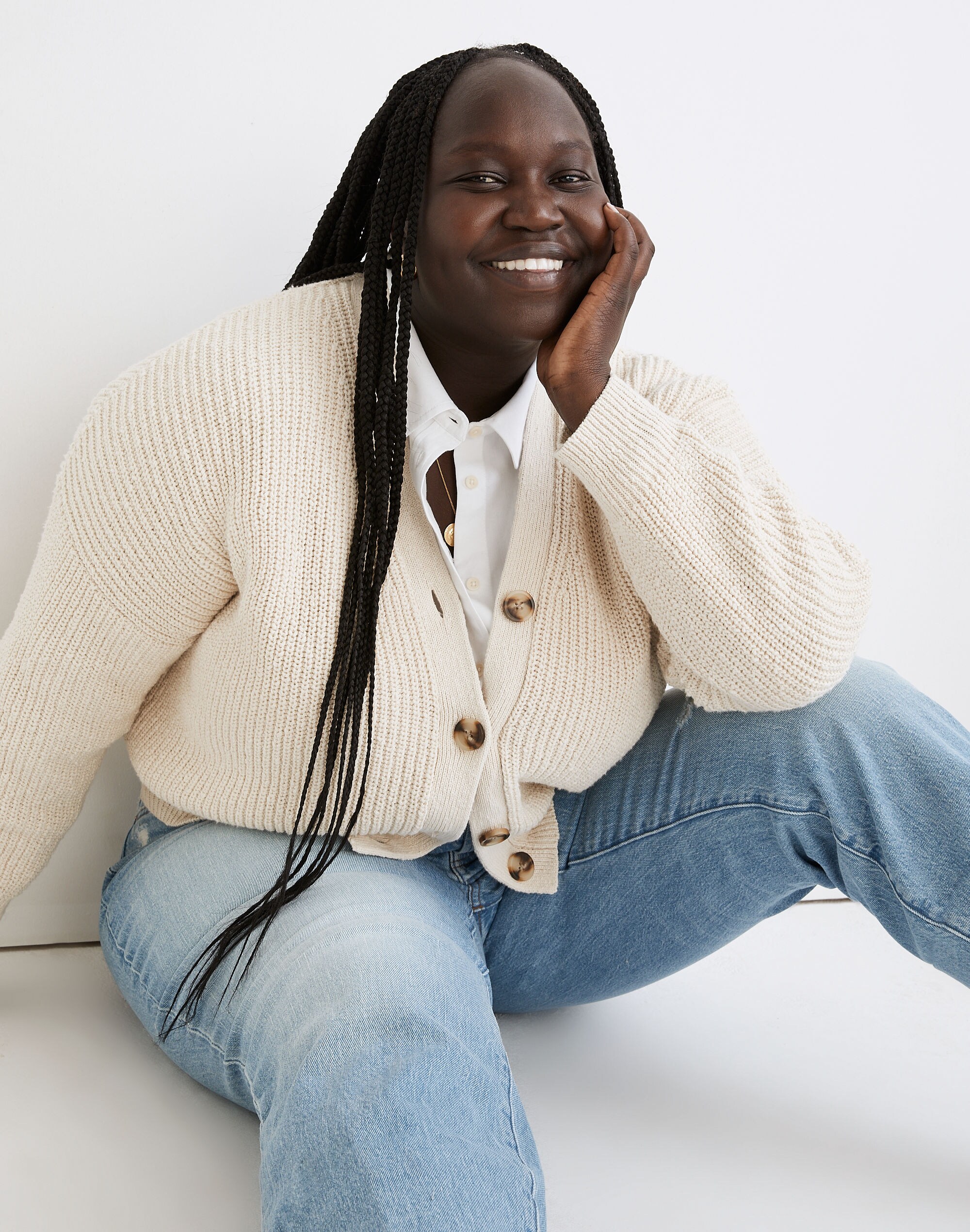 Plus Greywood Crop Cardigan Sweater