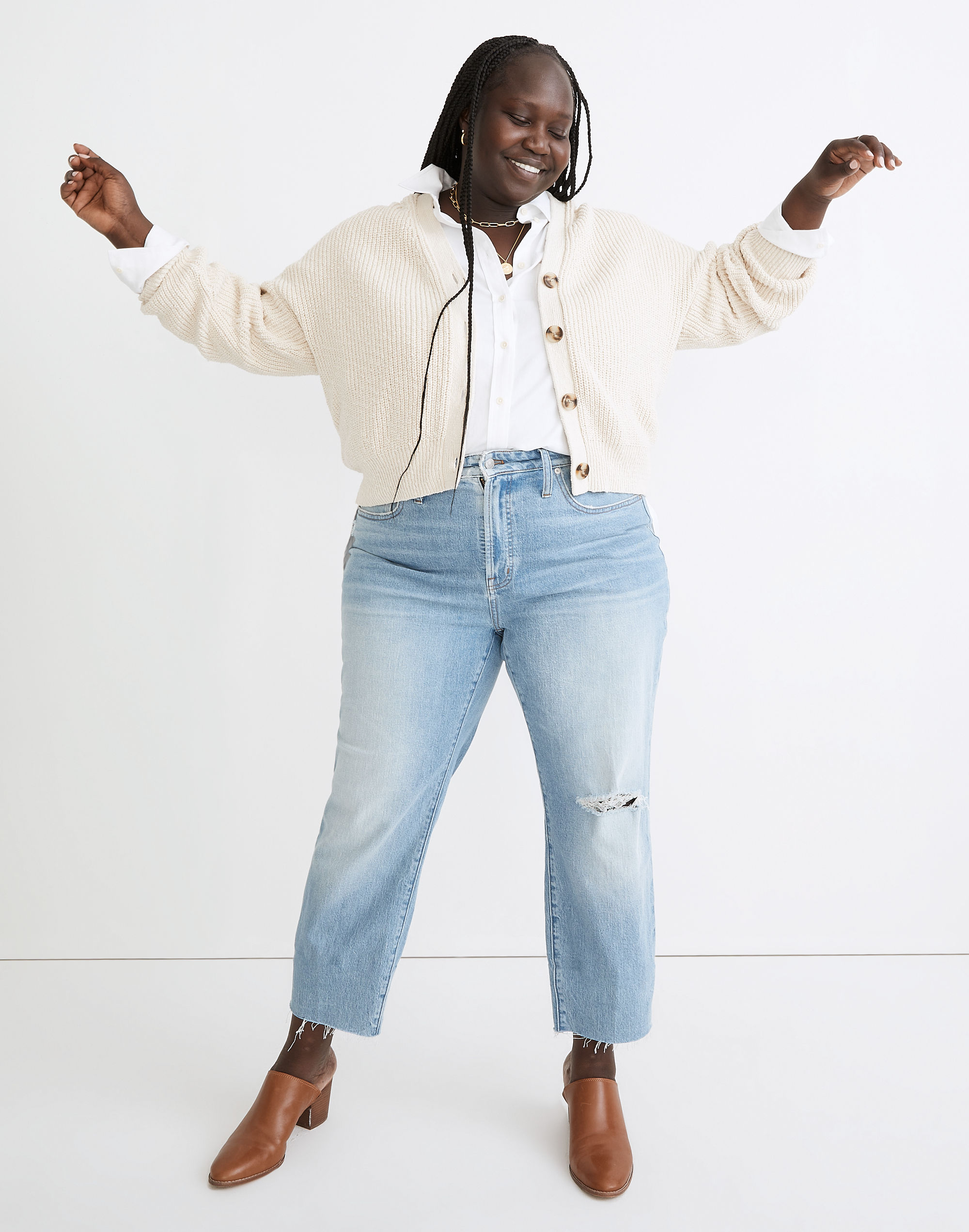 Plus Greywood Crop Cardigan Sweater