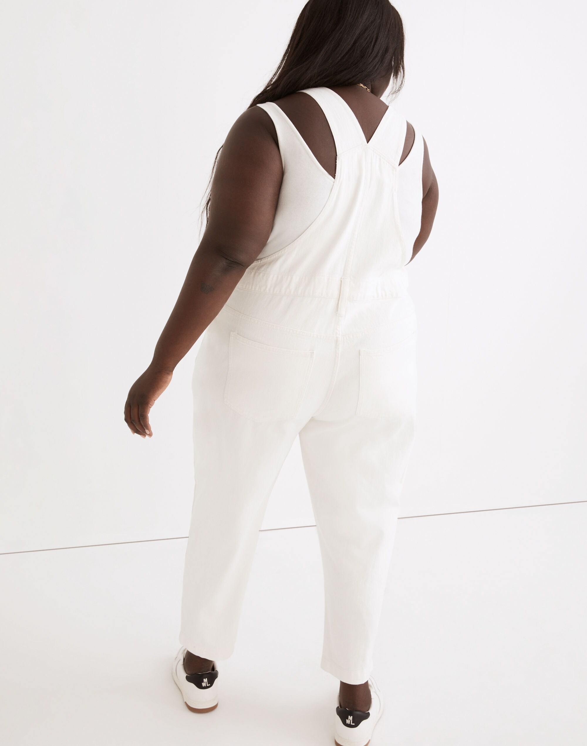 Plus Straight-Leg Overalls in Tile White