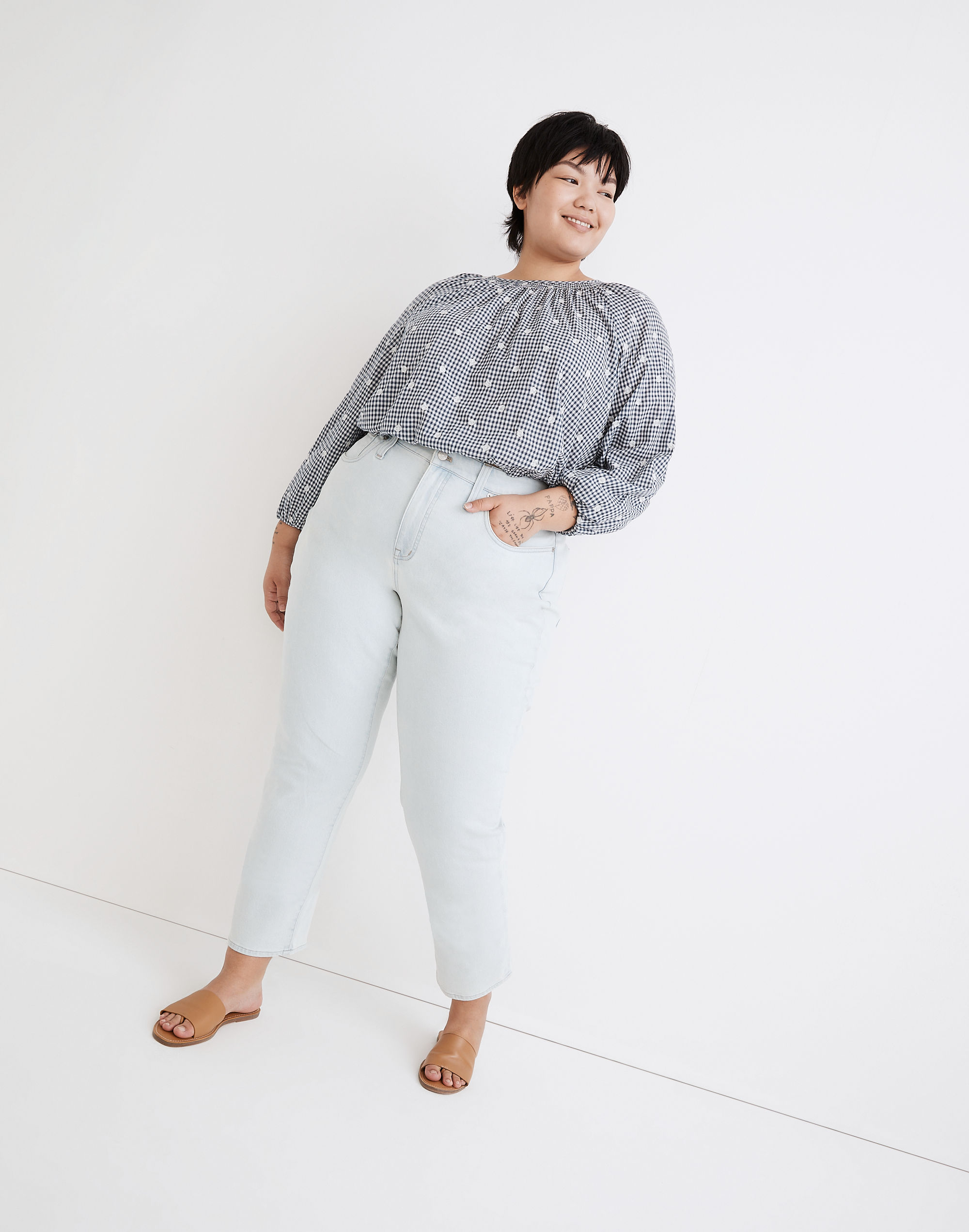 The Plus Momjean in Bloomfield Wash: TENCEL&trade; Denim Edition