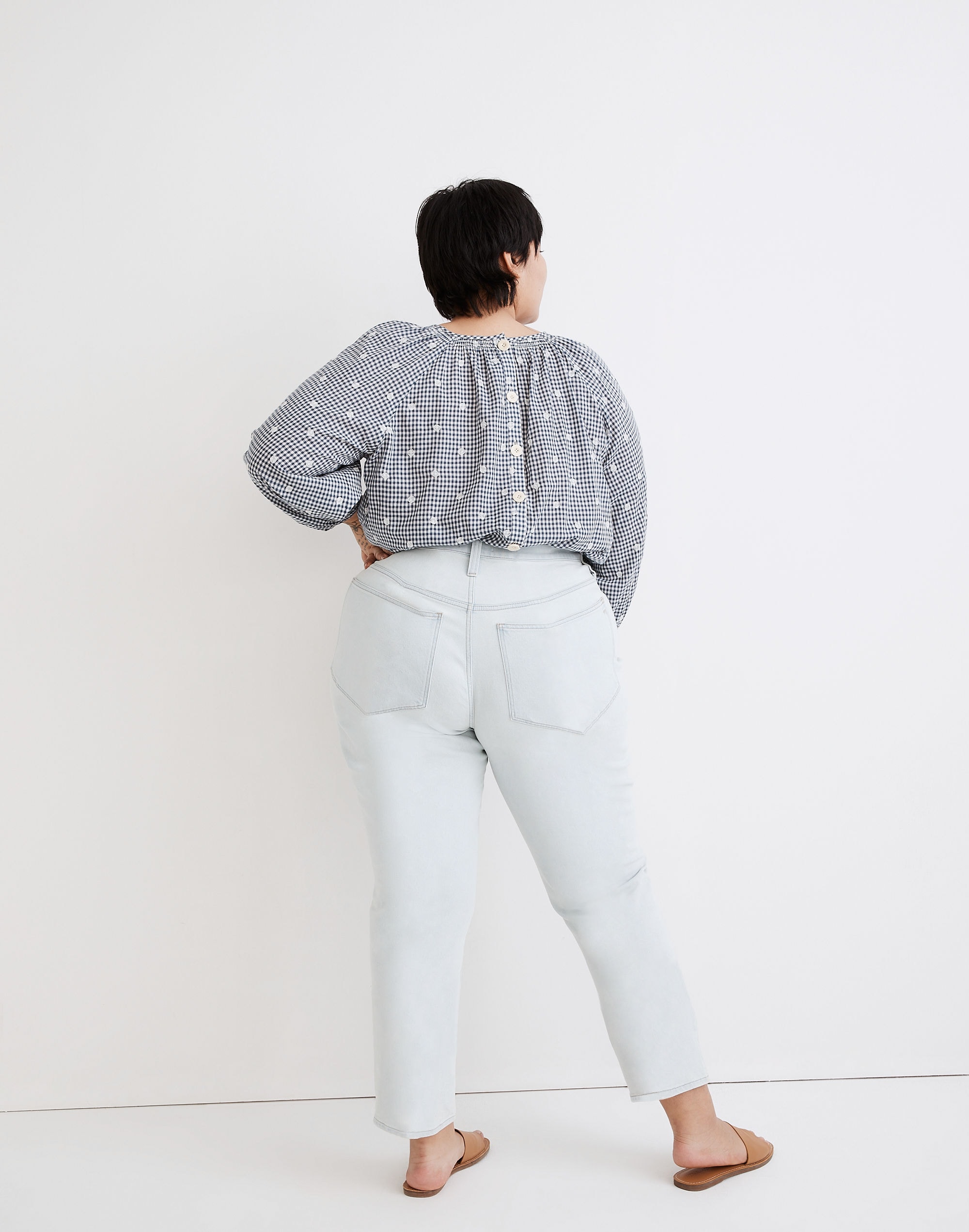 The Plus Momjean in Bloomfield Wash: TENCEL&trade; Denim Edition