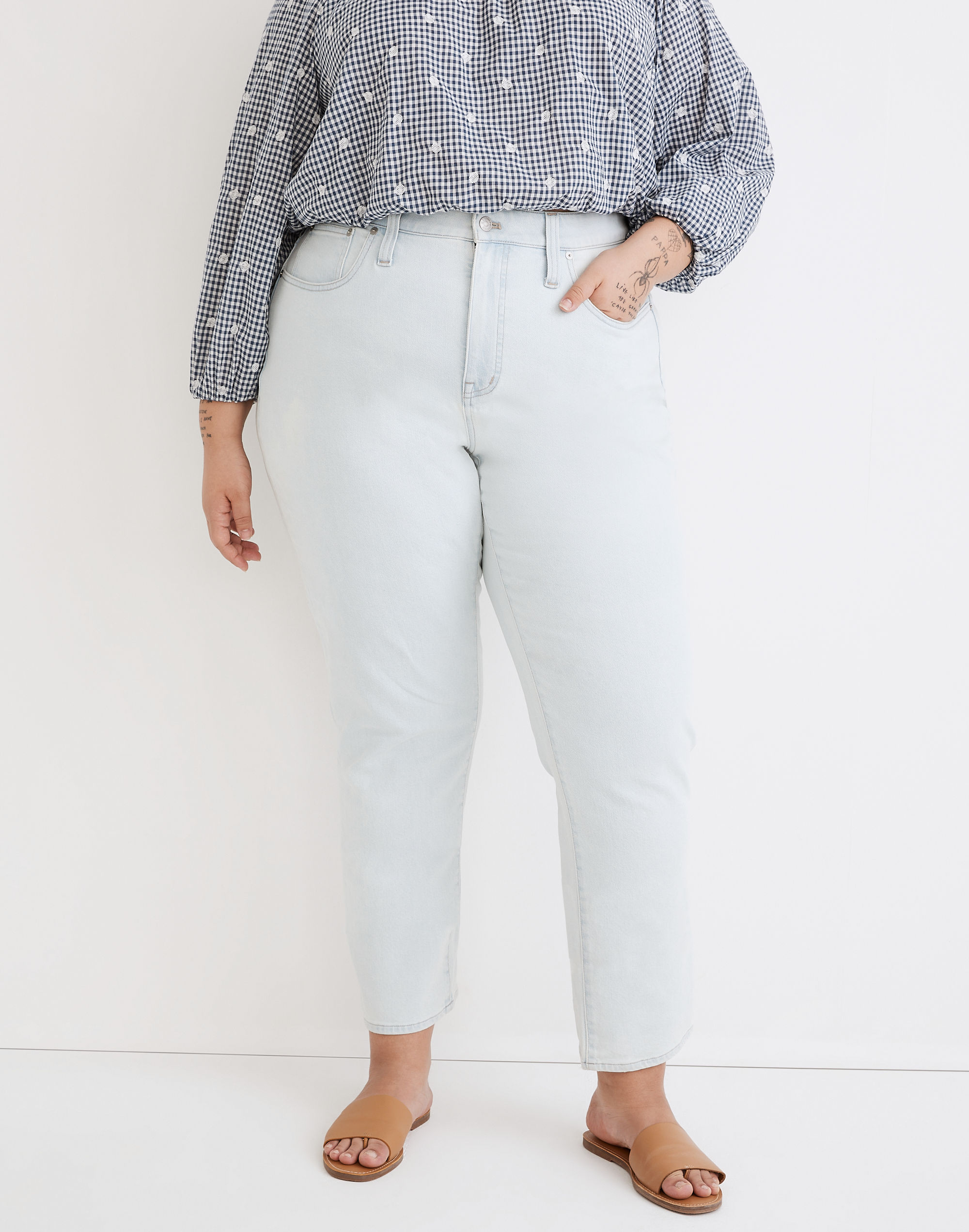 The Plus Momjean in Bloomfield Wash: TENCEL&trade; Denim Edition