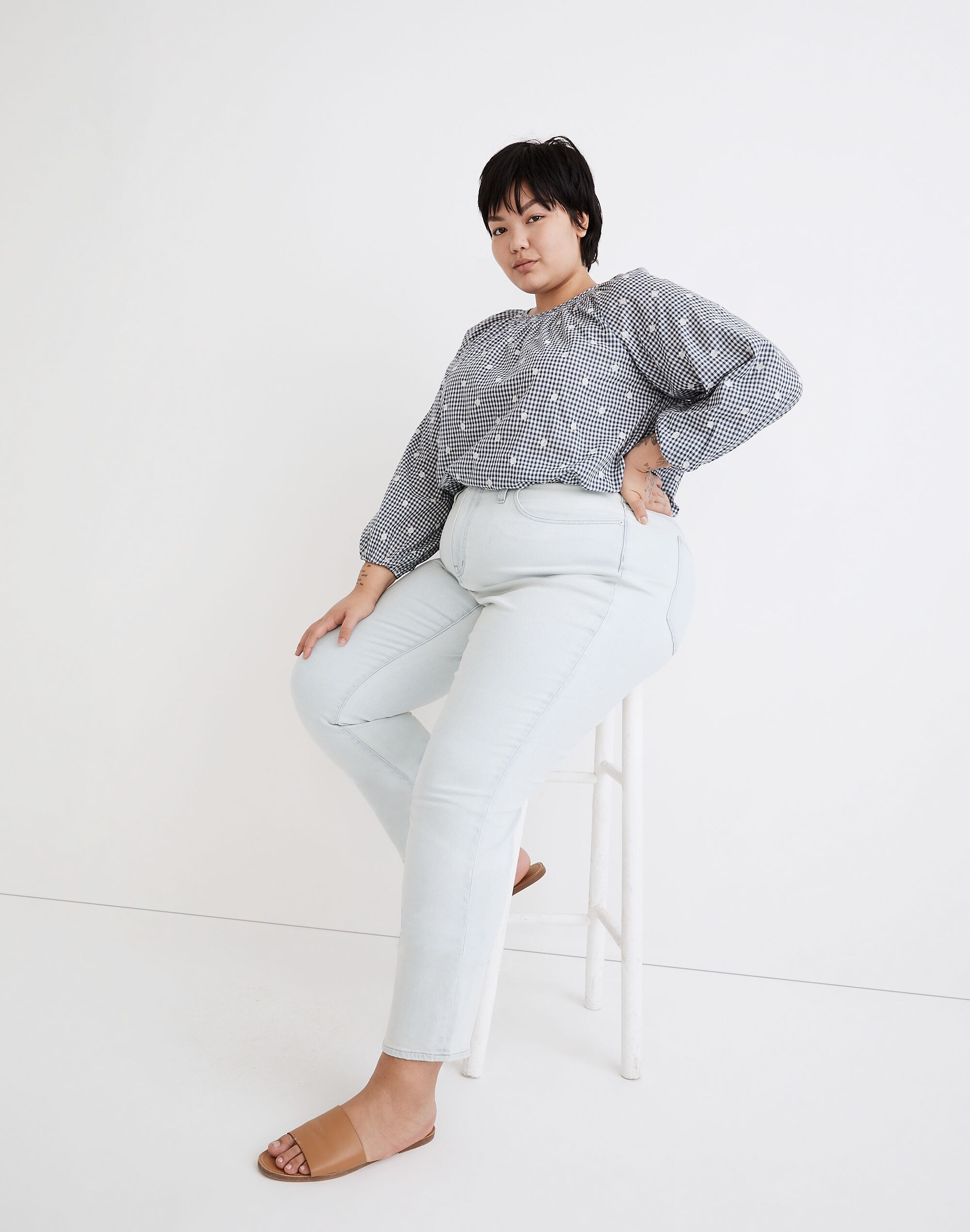 The Plus Momjean in Bloomfield Wash: TENCEL&trade; Denim Edition