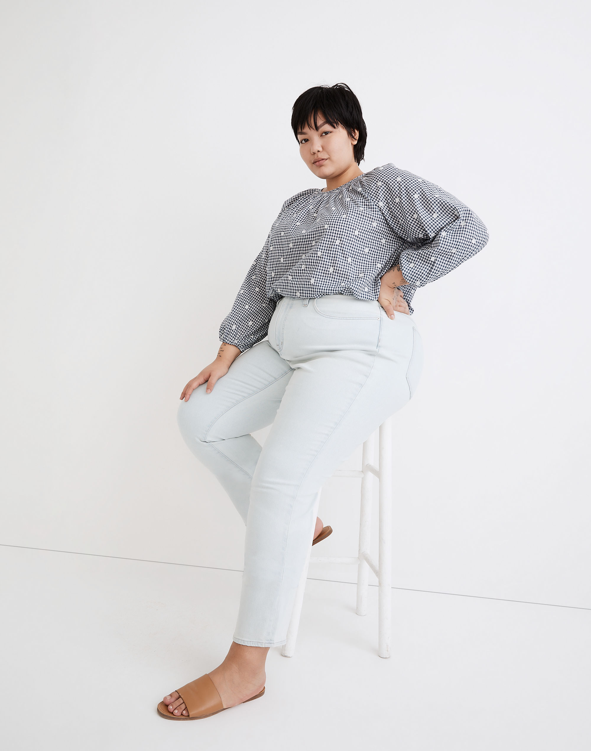 the plus momjean in bloomfield wash: tencel&trade; denim edition