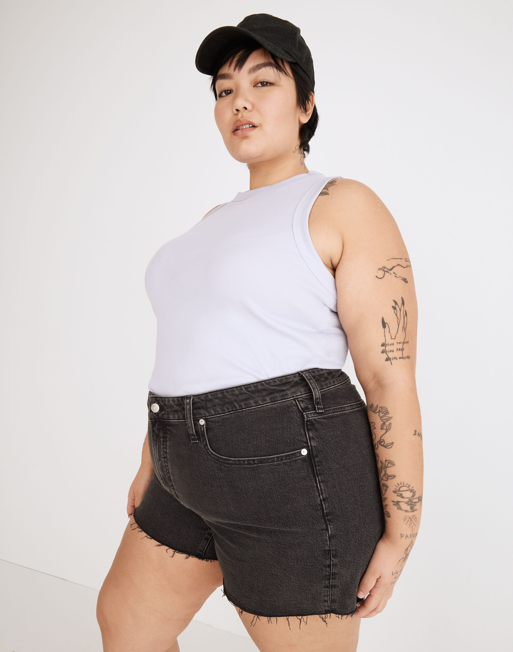 The Plus Perfect Jean Short in Lunar Wash