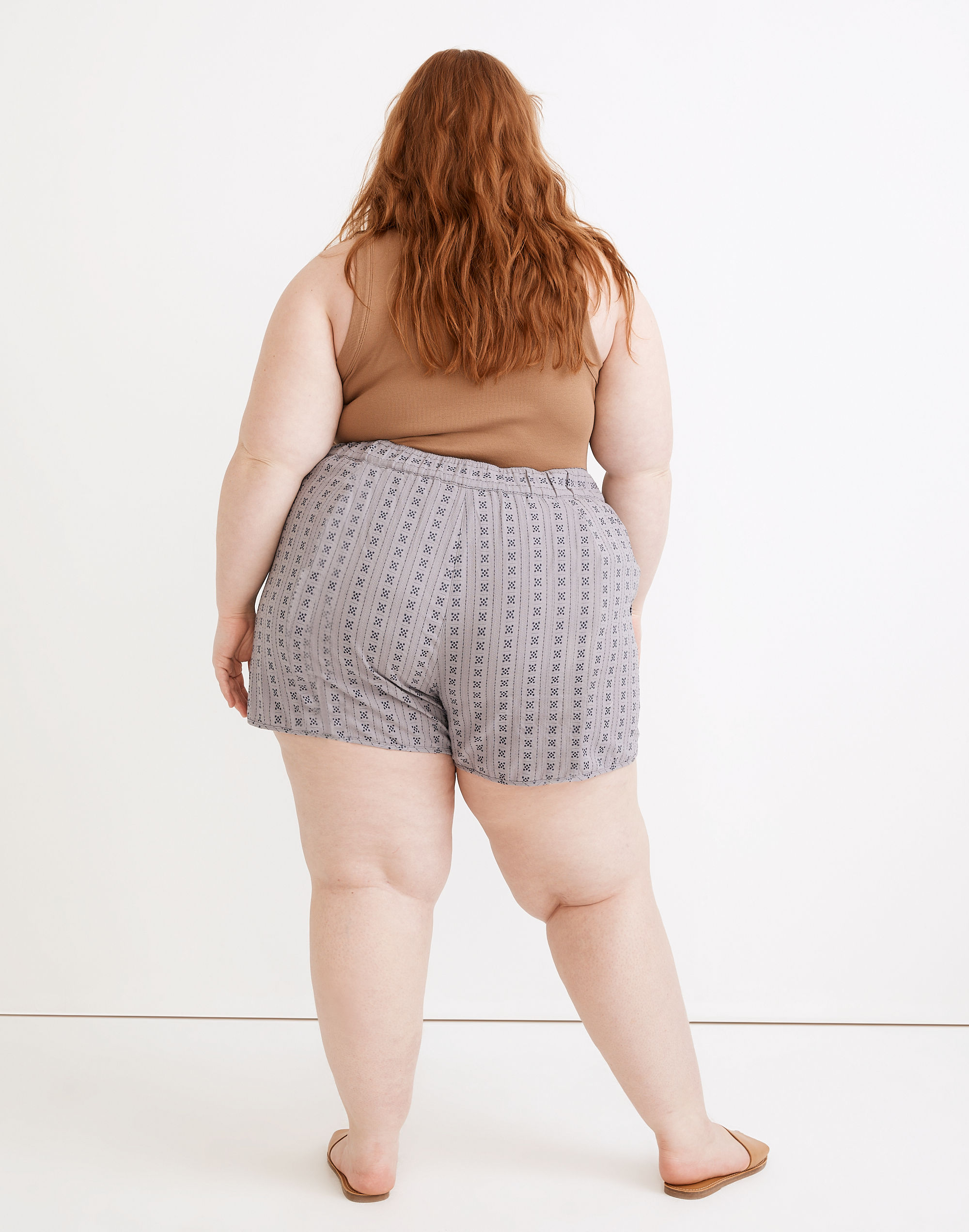 Plus Pull-On Dolphin Shorts in Jacquard Stripe