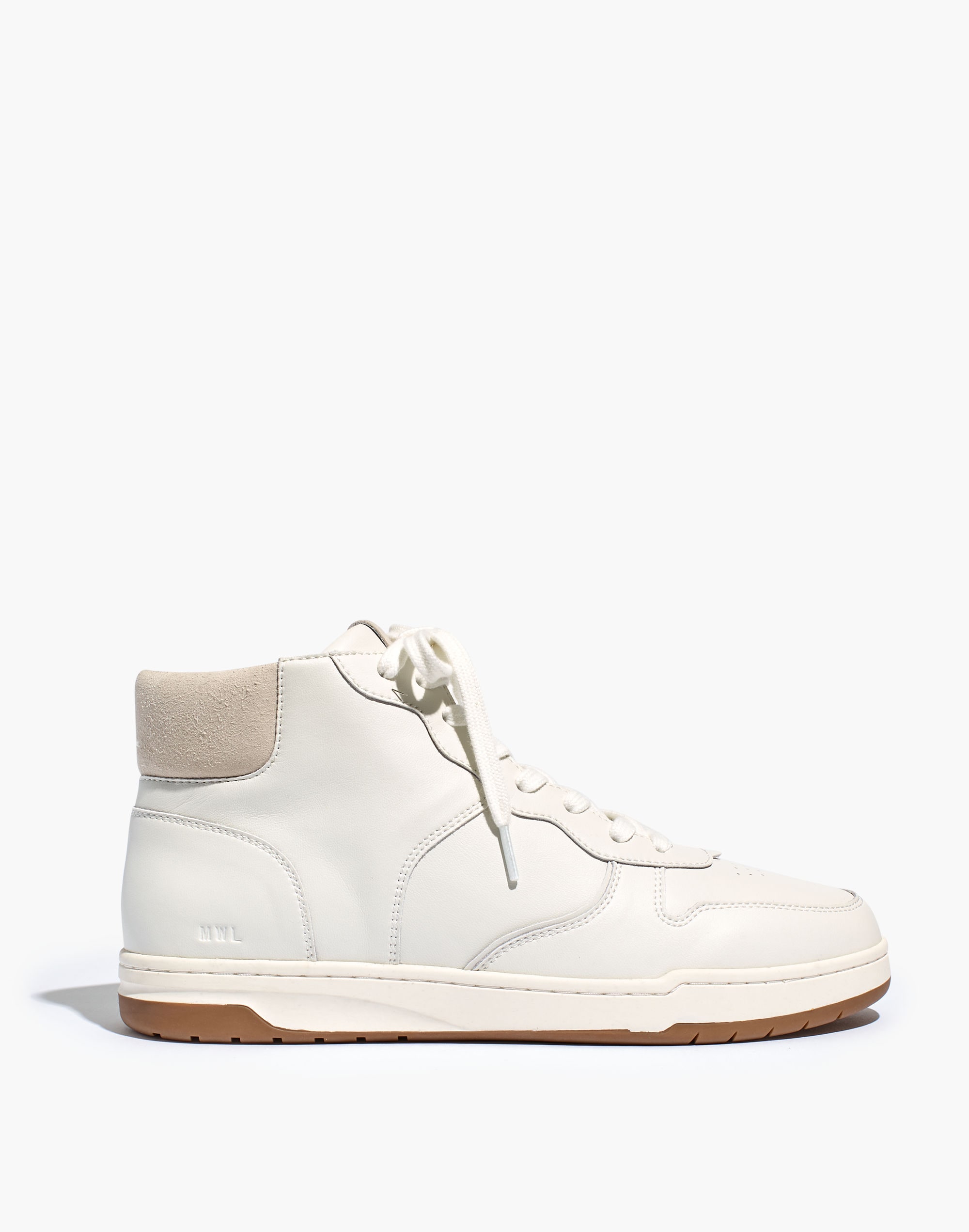 Court High-Top Sneakers in Antique White and Multi