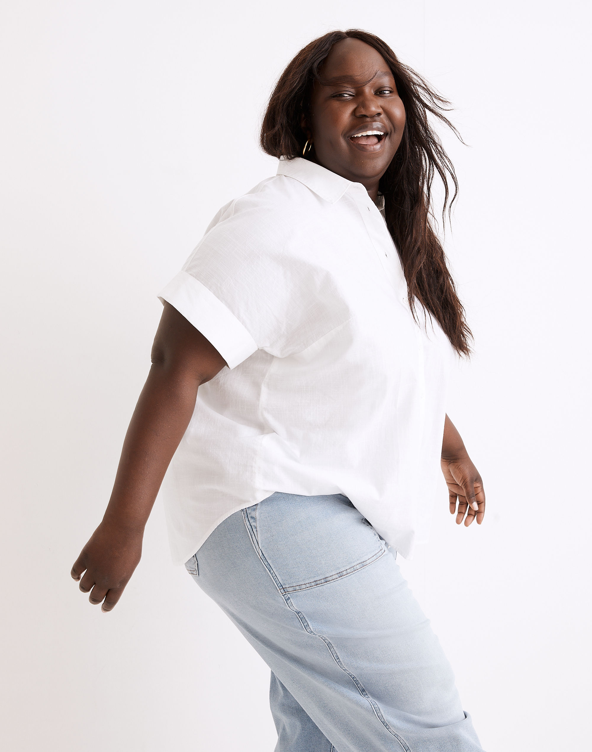 Plus Courier Pintuck-Back Shirt