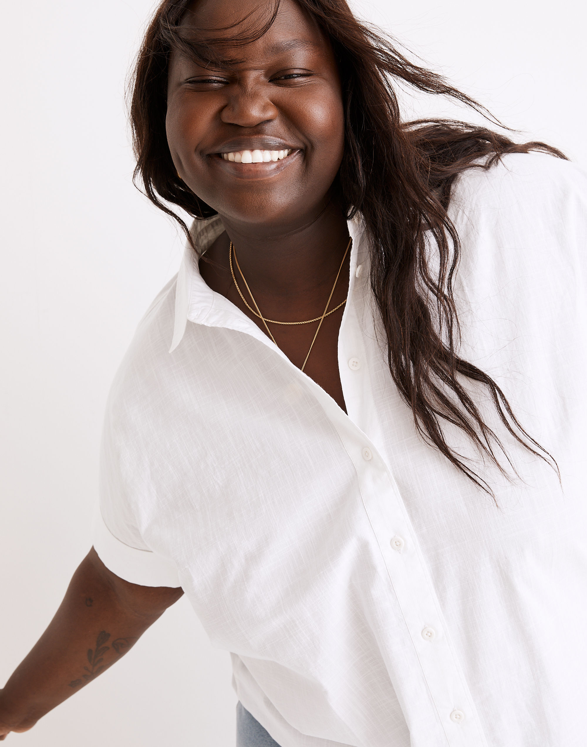 Plus Courier Pintuck-Back Shirt