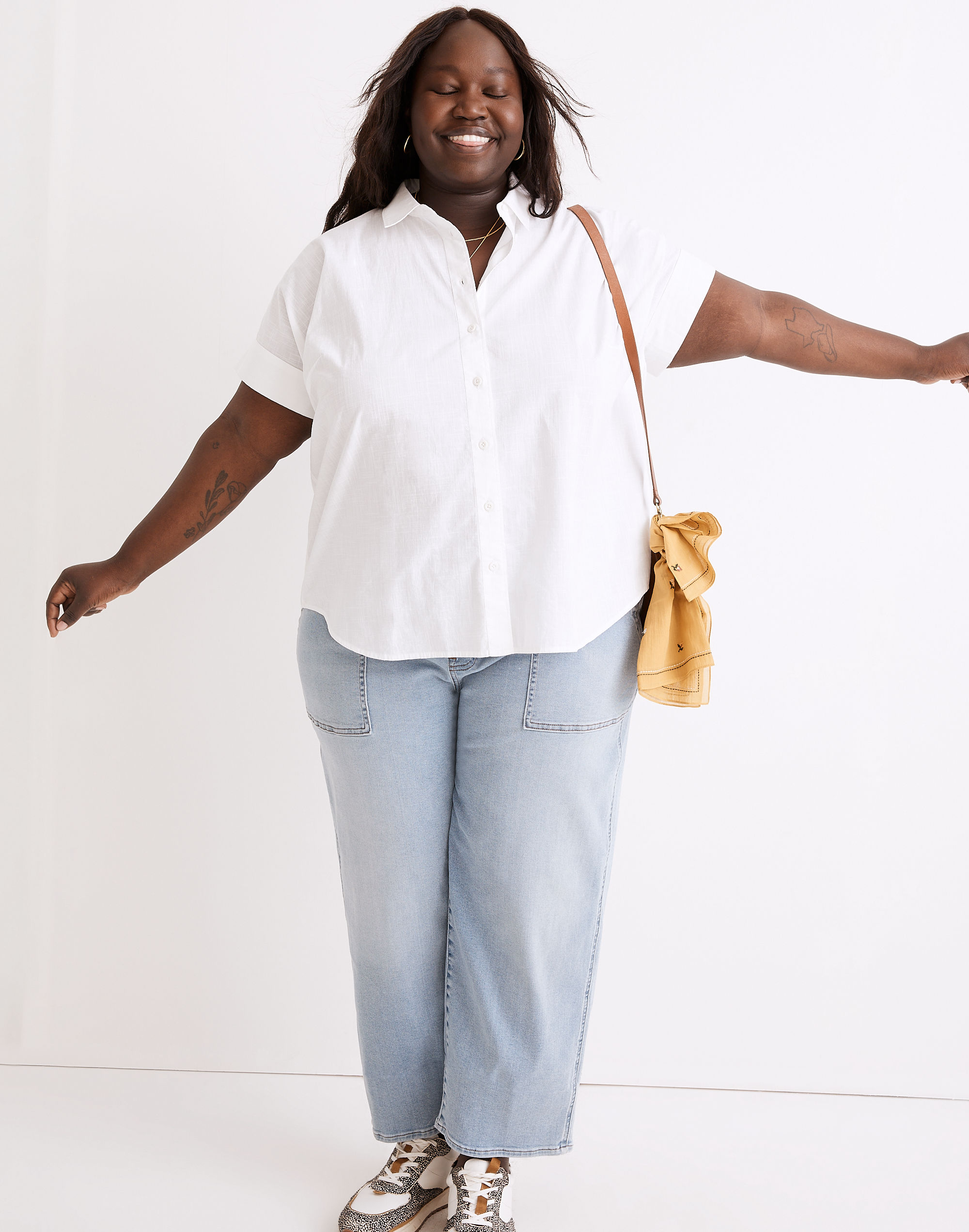 Plus Courier Pintuck-Back Shirt