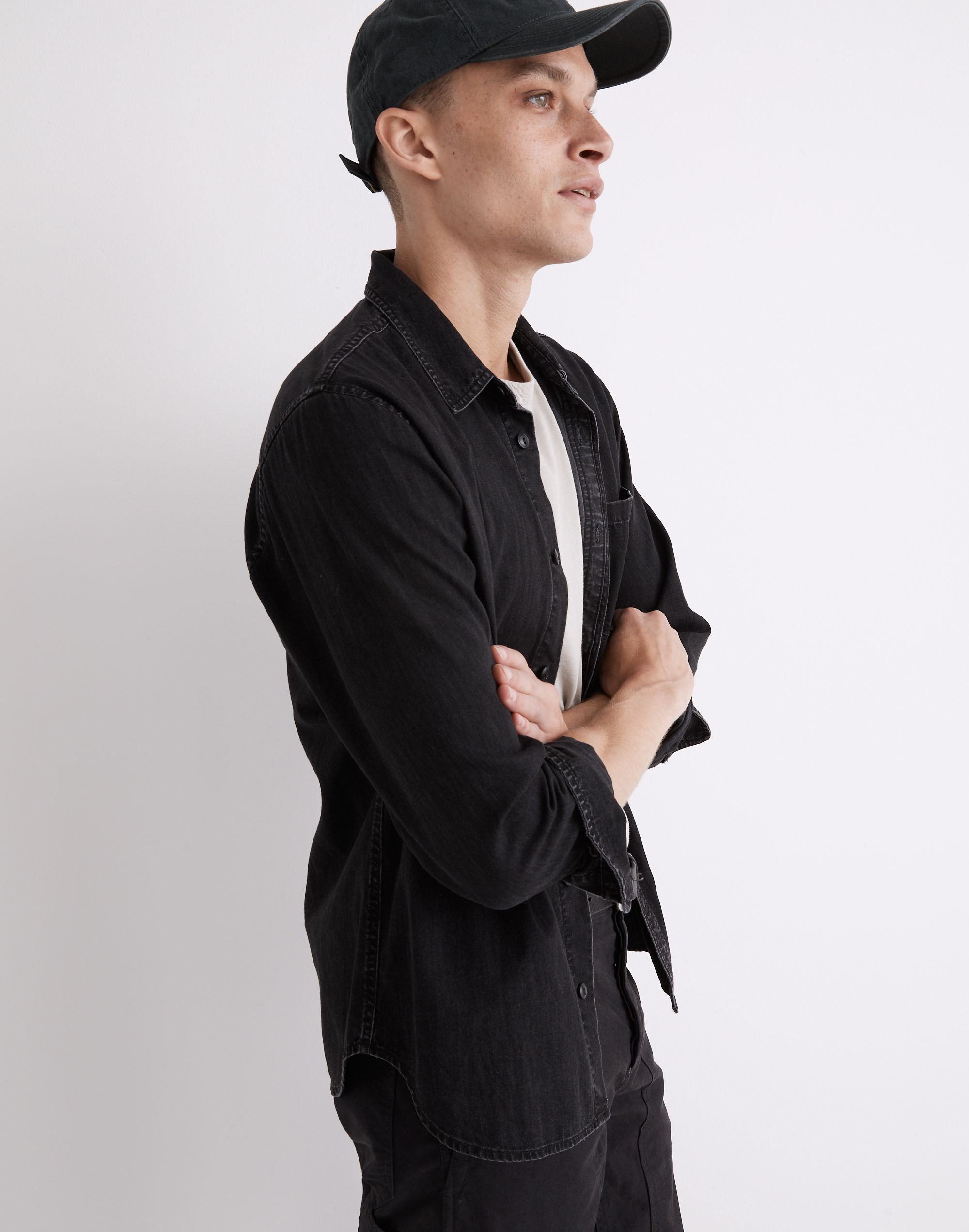 Denim Perfect Long-Sleeve Shirt in Cutler Wash