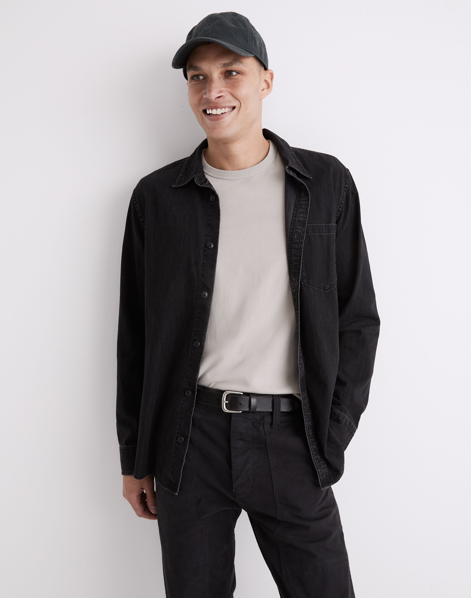 Denim Perfect Long-Sleeve Shirt in Cutler Wash