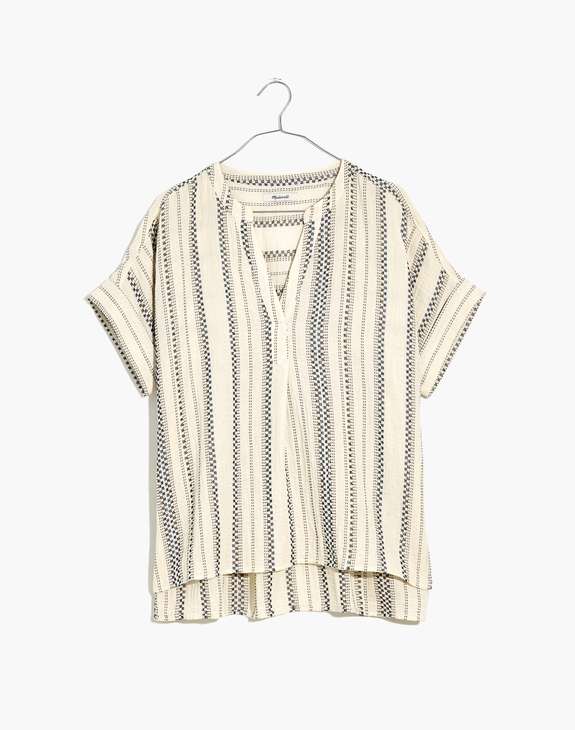 Plus Lightspun Lakeline Popover Shirt in Jacquard Stripe | Madewell