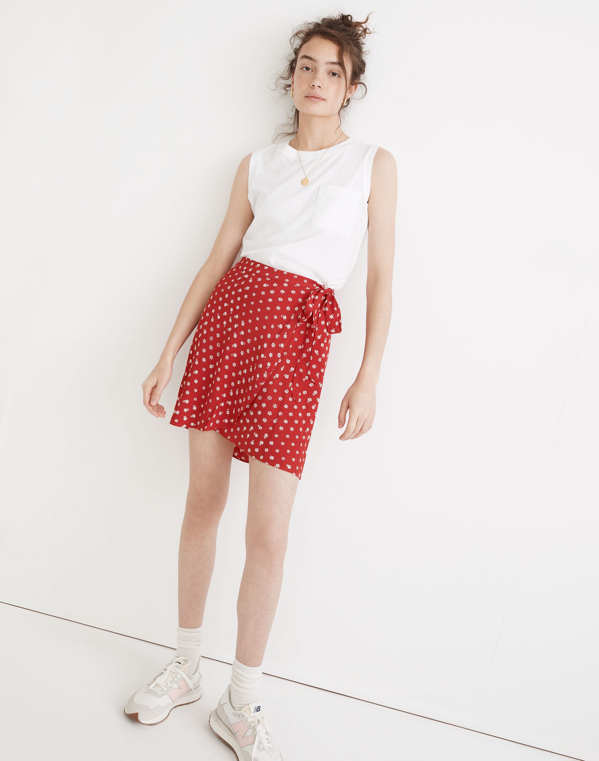 wrap mini skirt in bandana flower