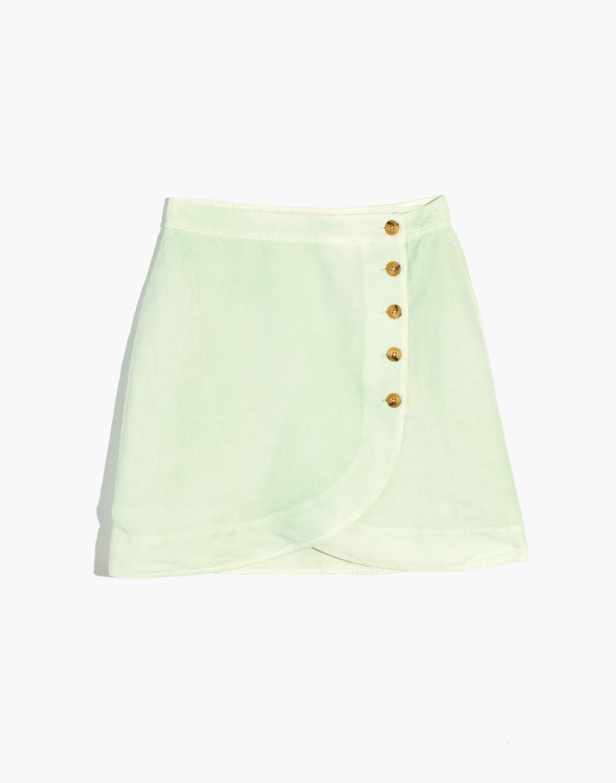 Linen-Blend Tulip-Hem Mini Skirt: Earth-Dyed Edition