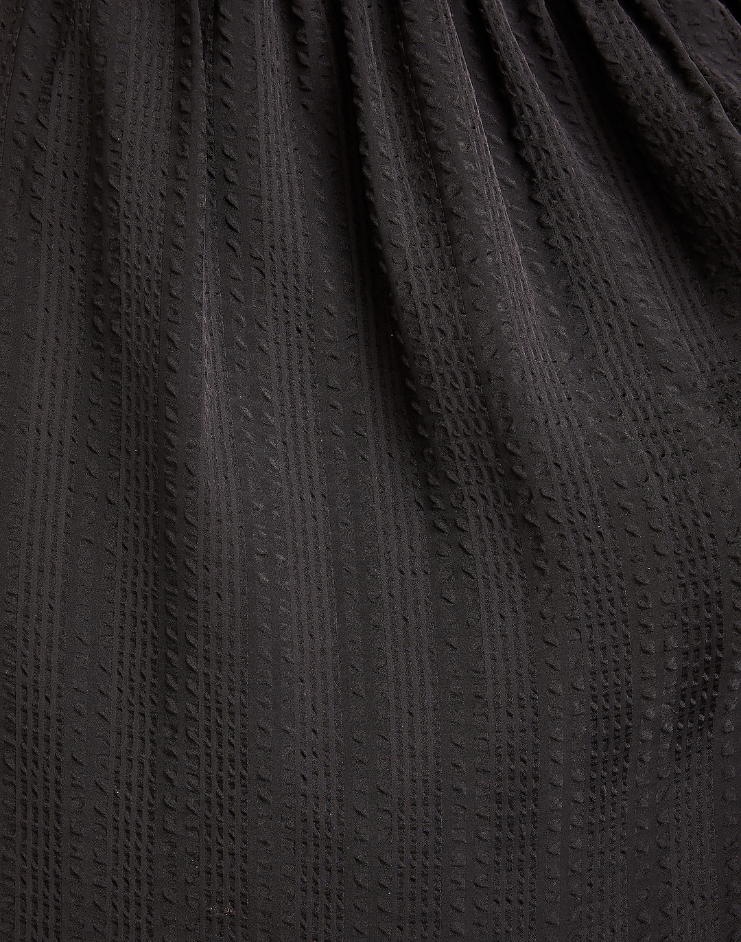 Square-Neck Tiered Midi Dress in Textured Seersucker